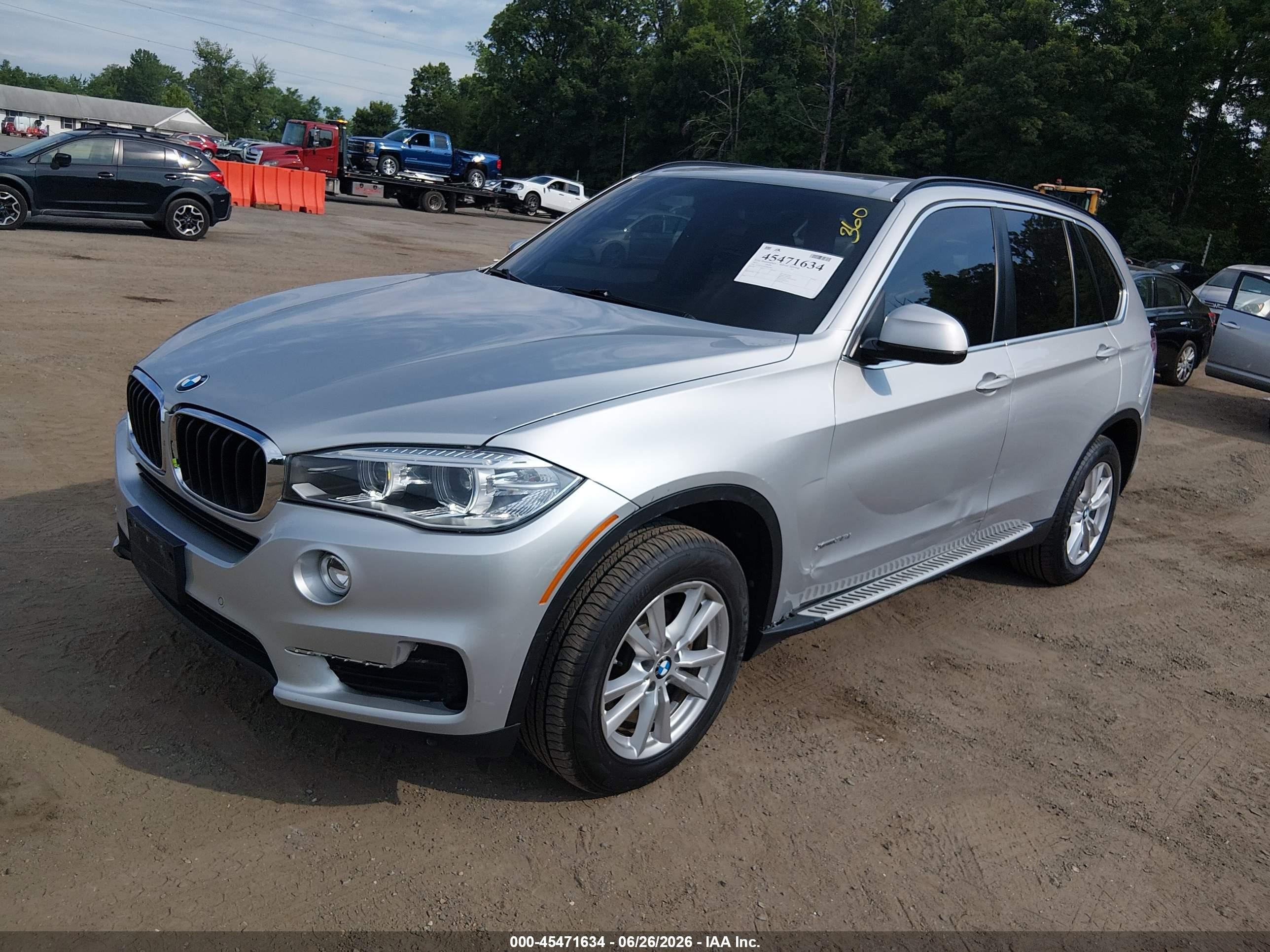 2015 Bmw X5 Xdrive35i Silver vin: 5UXKR0C56F0K63803