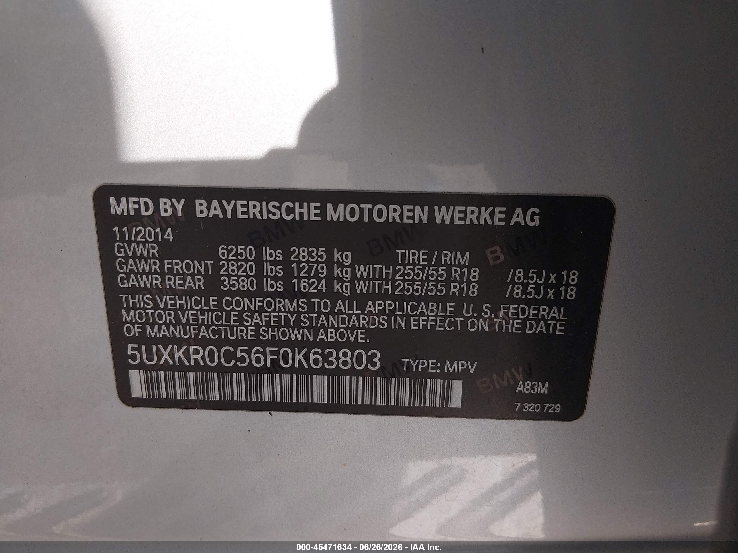 2015 Bmw X5 Xdrive35i Silver vin: 5UXKR0C56F0K63803