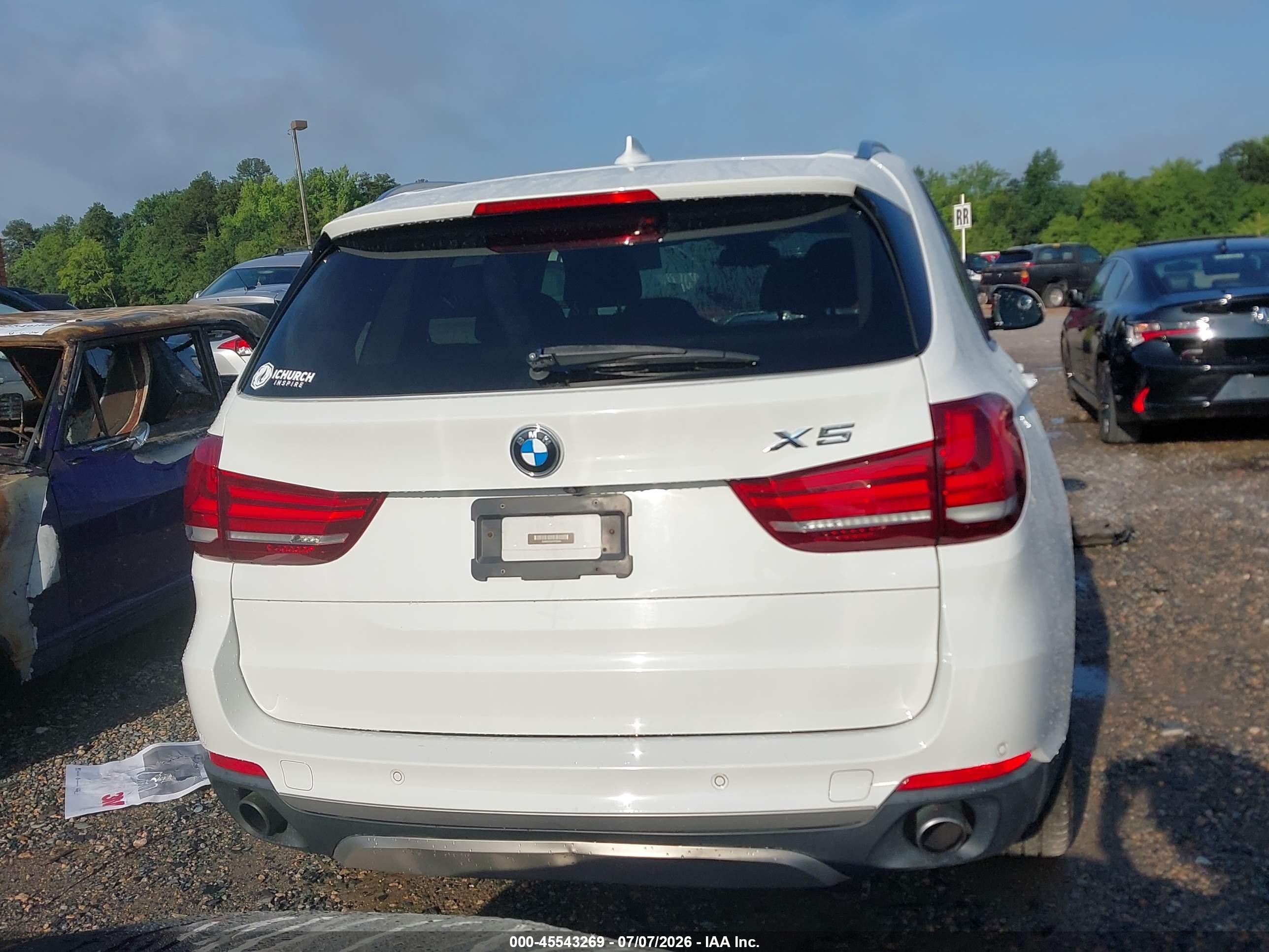 2015 Bmw X5 Xdrive35i White vin: 5UXKR0C56F0P05544