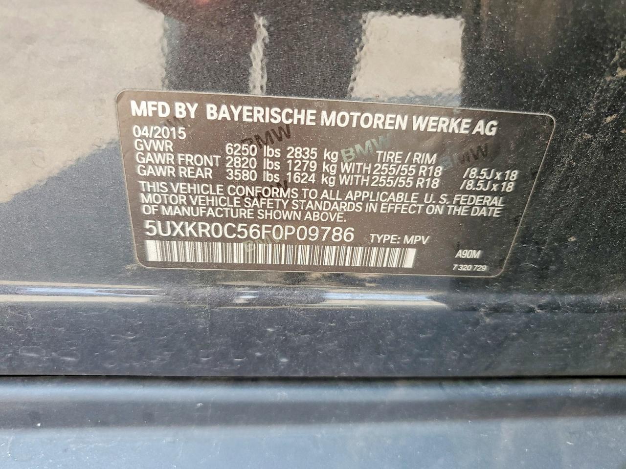 2015 Bmw X5 Xdrive35i Black vin: 5UXKR0C56F0P09786