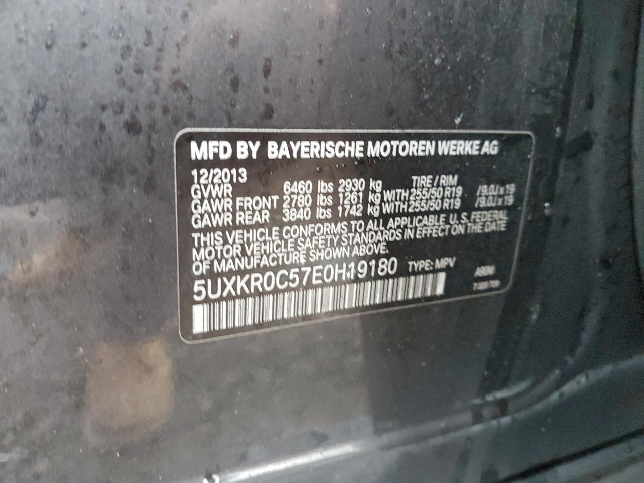 2014 Bmw X5 Xdrive35i Черный vin: 5UXKR0C57E0H19180
