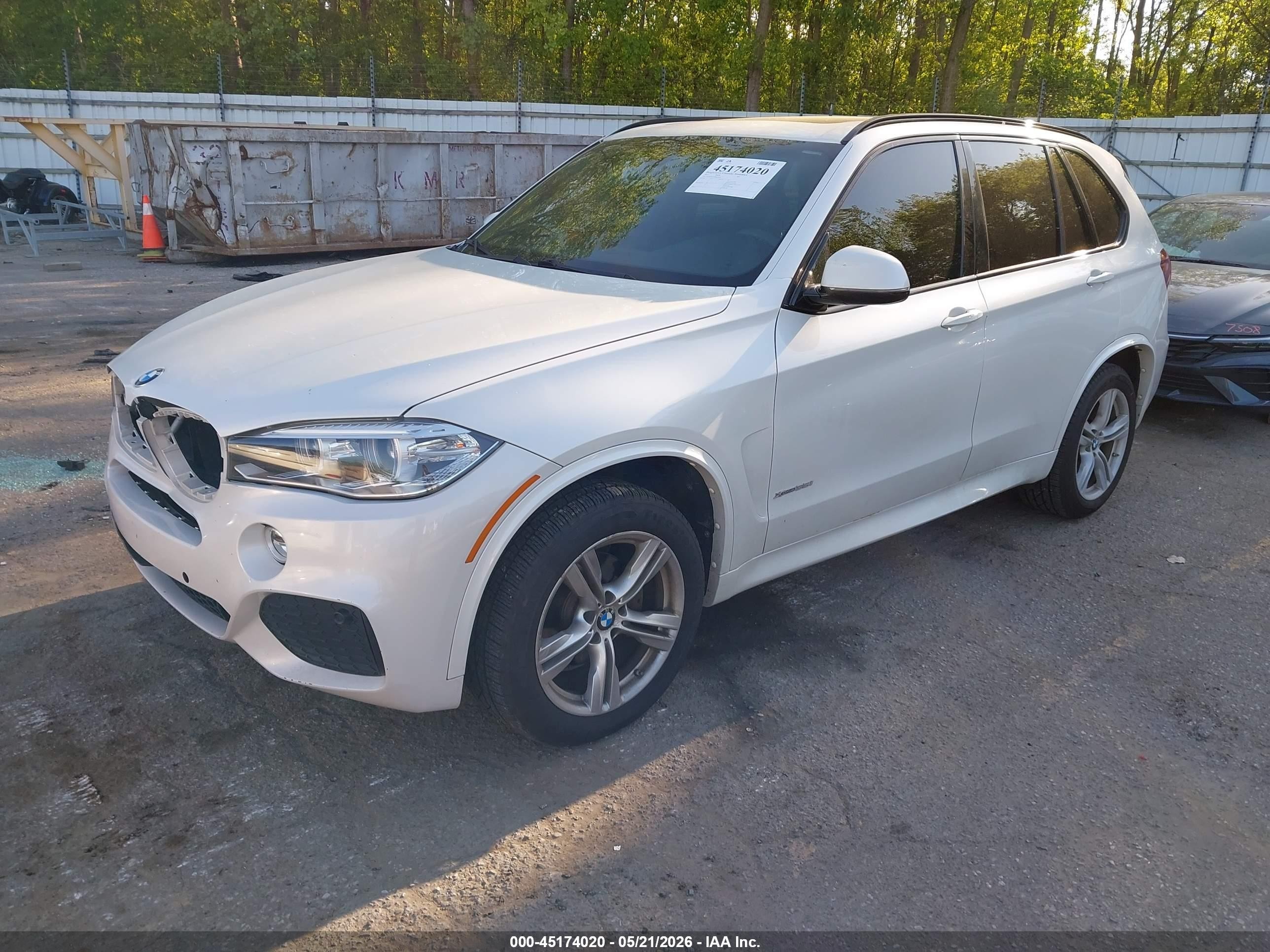 2015 Bmw X5 Xdrive35i White vin: 5UXKR0C57F0K67648