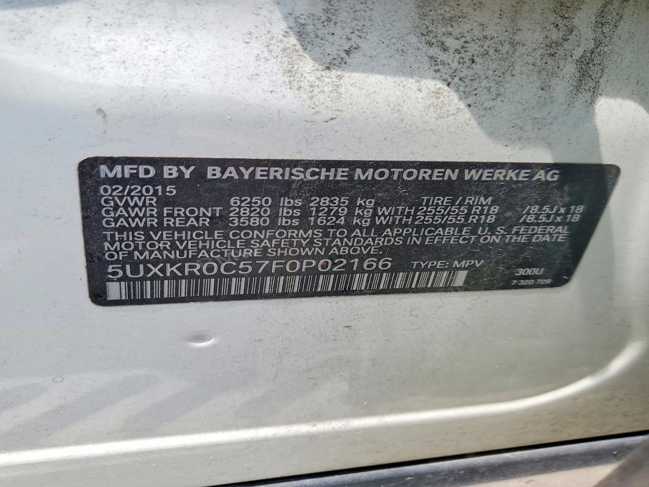 2015 Bmw X5 Xdrive35i Белый vin: 5UXKR0C57F0P02166