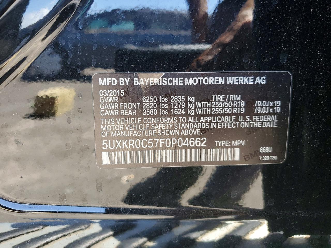 2015 Bmw X5 Xdrive35i Black vin: 5UXKR0C57F0P04662