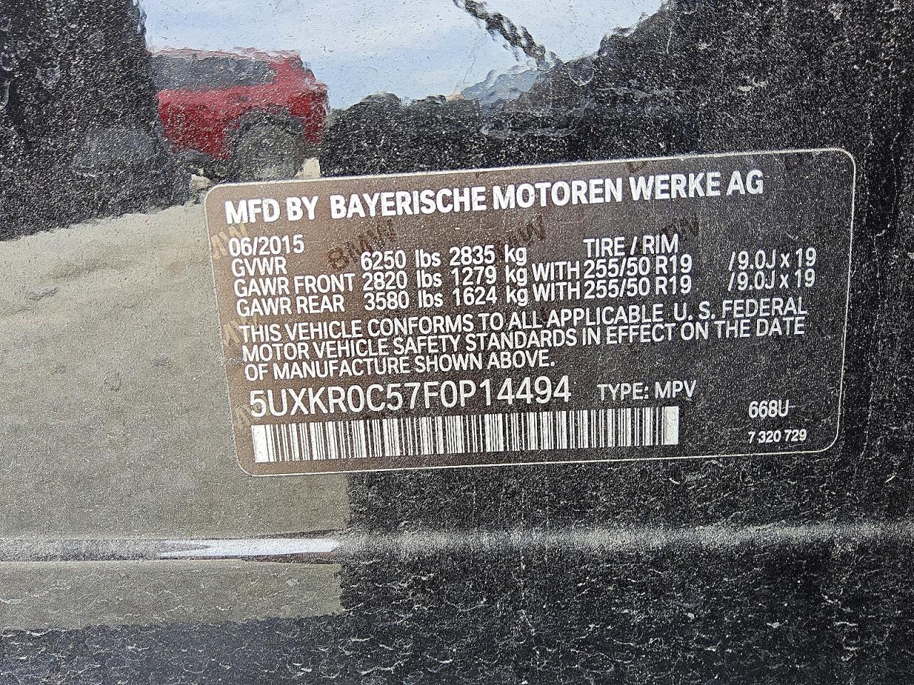 2015 Bmw X5 Xdrive35i Черный vin: 5UXKR0C57F0P14494