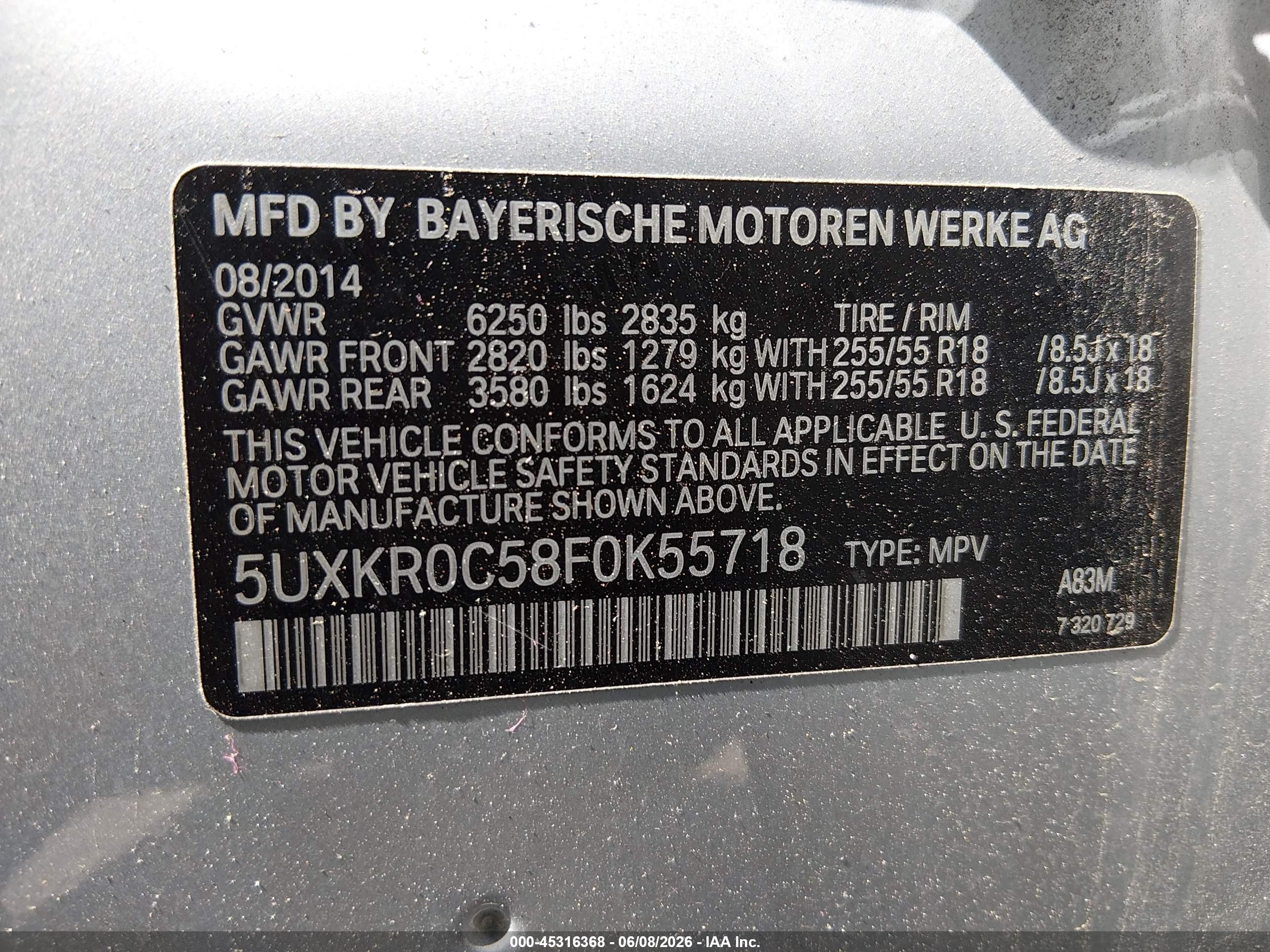 2015 Bmw X5 Xdrive35i Silver vin: 5UXKR0C58F0K55718