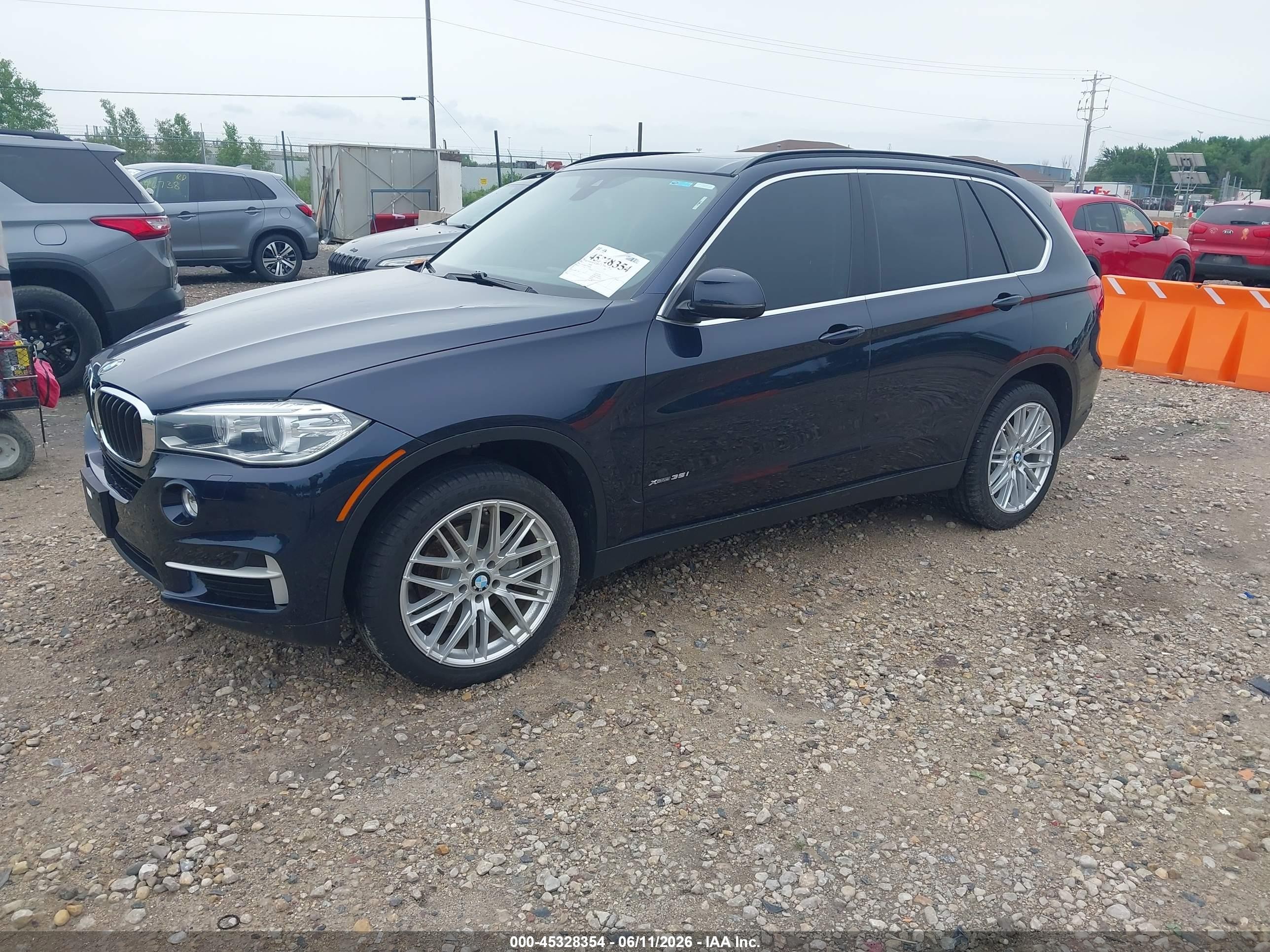 2015 Bmw X5 Xdrive35i Blue vin: 5UXKR0C58F0P06081
