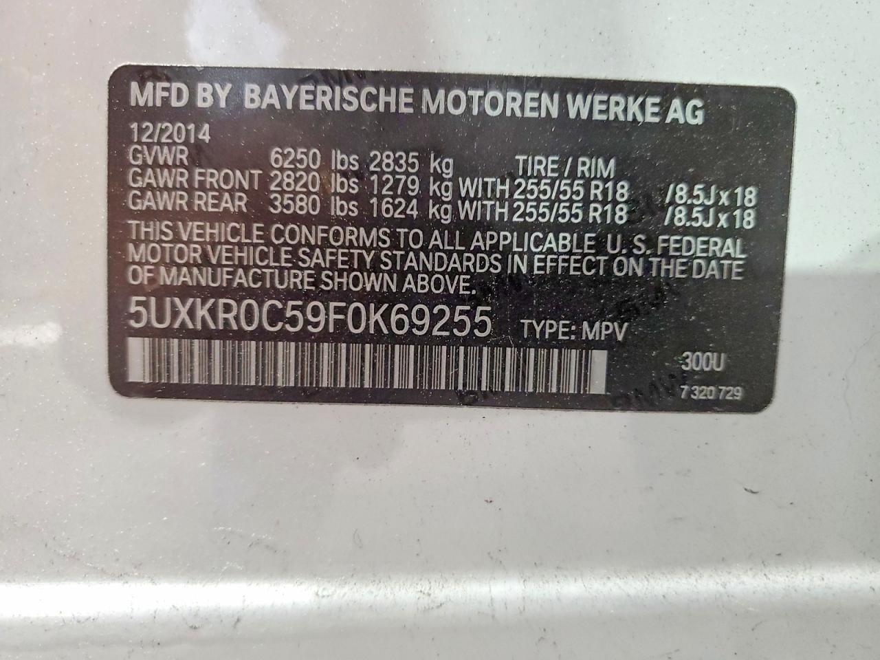 2015 Bmw X5 Xdrive35i White vin: 5UXKR0C59F0K69255