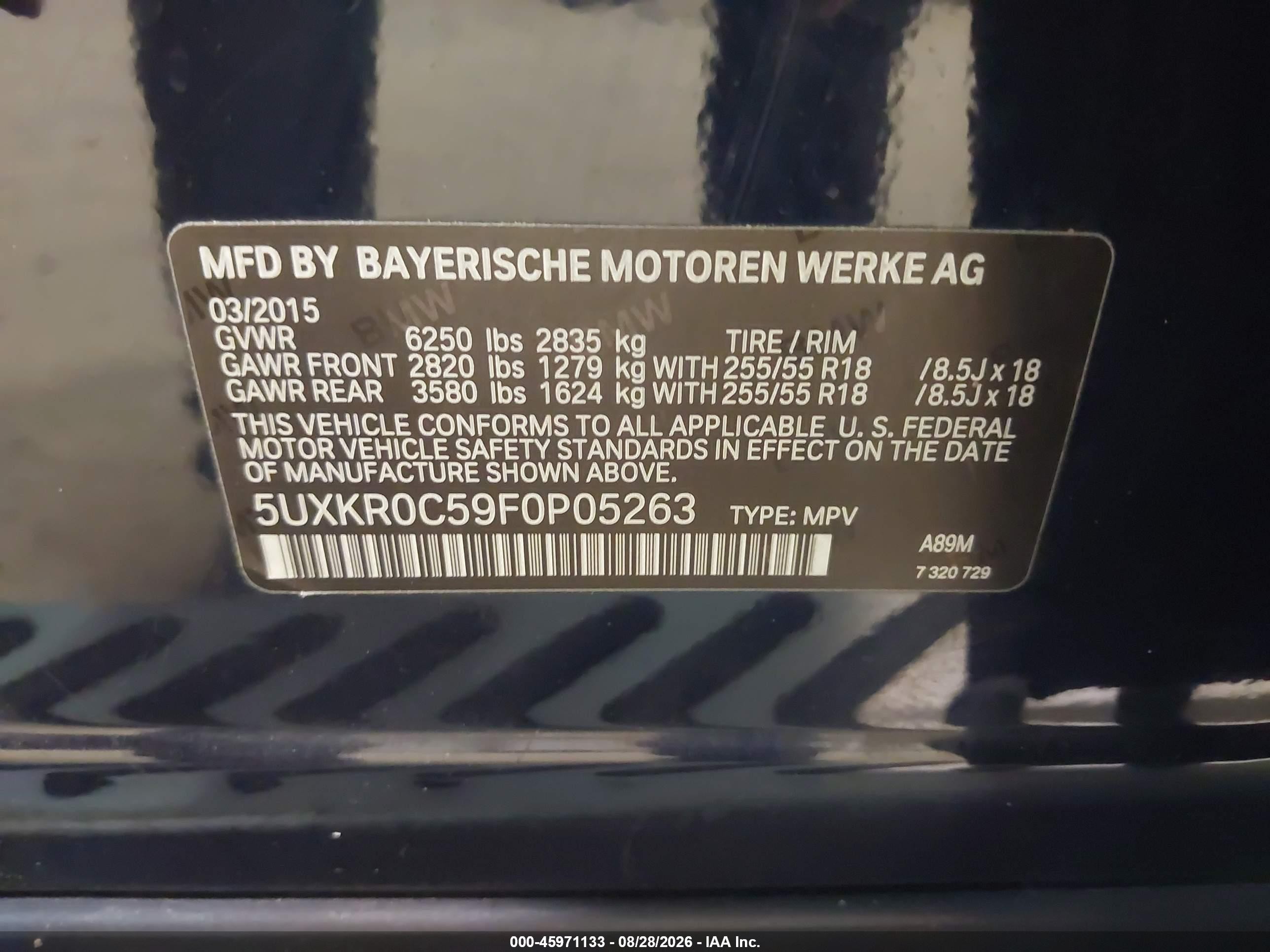 2015 Bmw X5 Xdrive35i Синий vin: 5UXKR0C59F0P05263