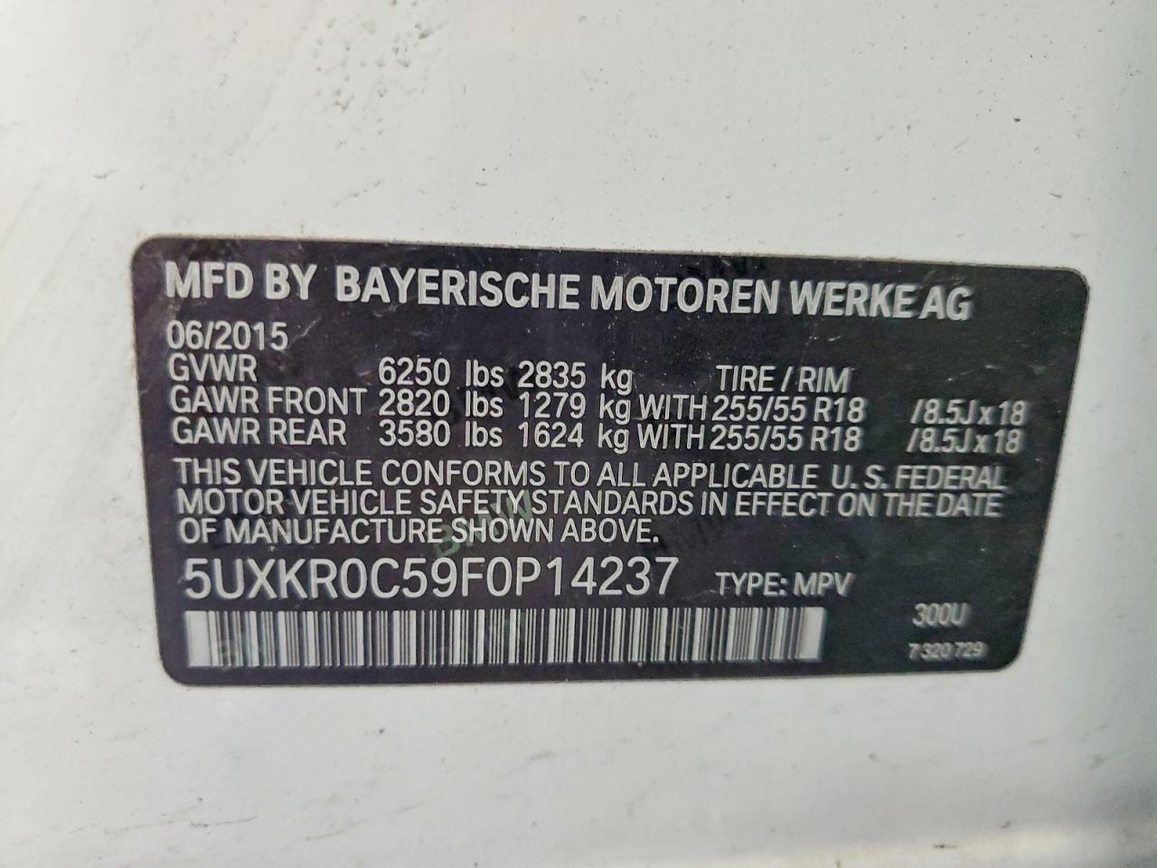 2015 Bmw X5 Xdrive35i White vin: 5UXKR0C59F0P14237