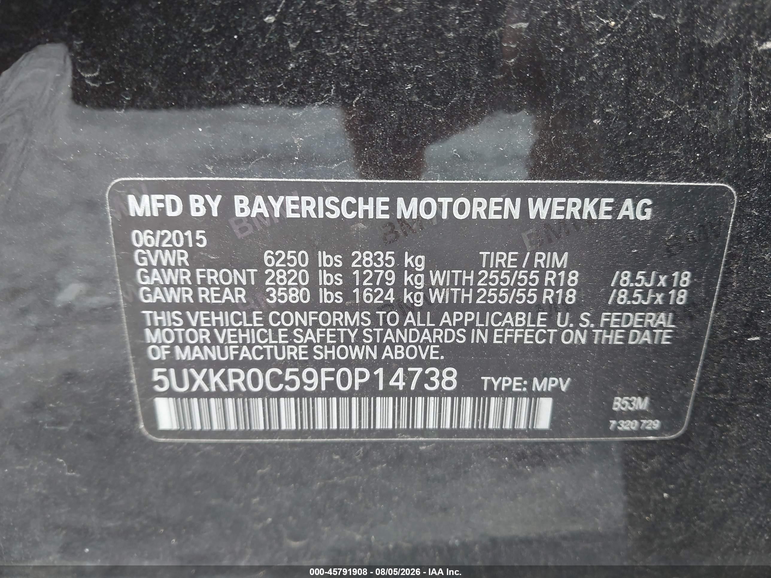 2015 Bmw X5 Xdrive35i Dark Brown vin: 5UXKR0C59F0P14738