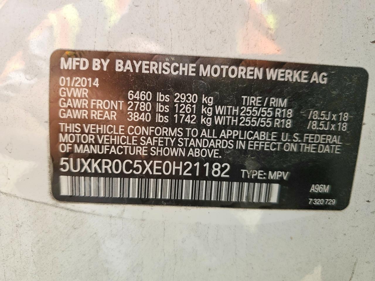 2014 Bmw X5 Xdrive35i White vin: 5UXKR0C5XE0H21182