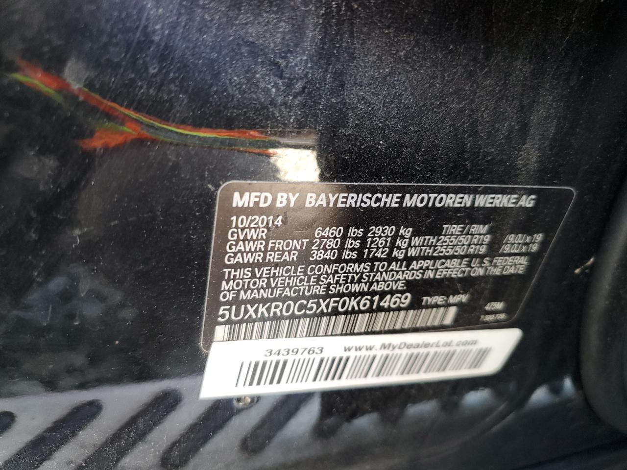 2015 Bmw X5 Xdrive35i Xdrive35i Black vin: 5UXKR0C5XF0K61469