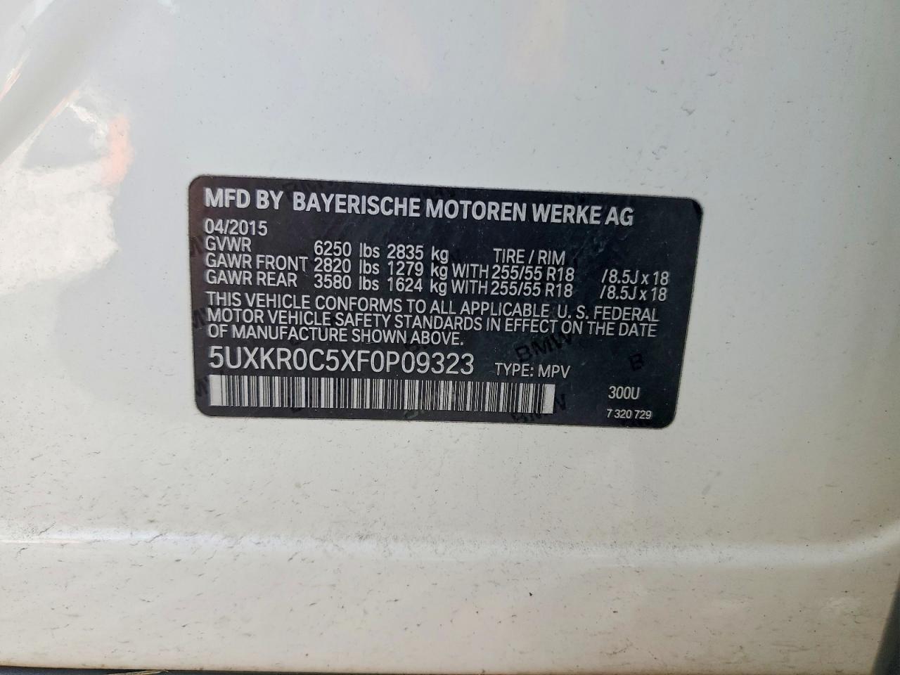 2015 Bmw X5 Xdrive35i White vin: 5UXKR0C5XF0P09323