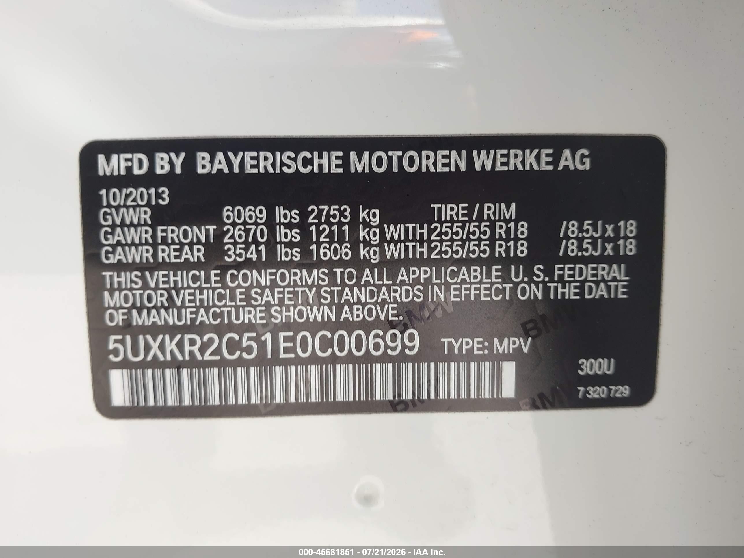 2014 Bmw X5 Sdrive35i White vin: 5UXKR2C51E0C00699