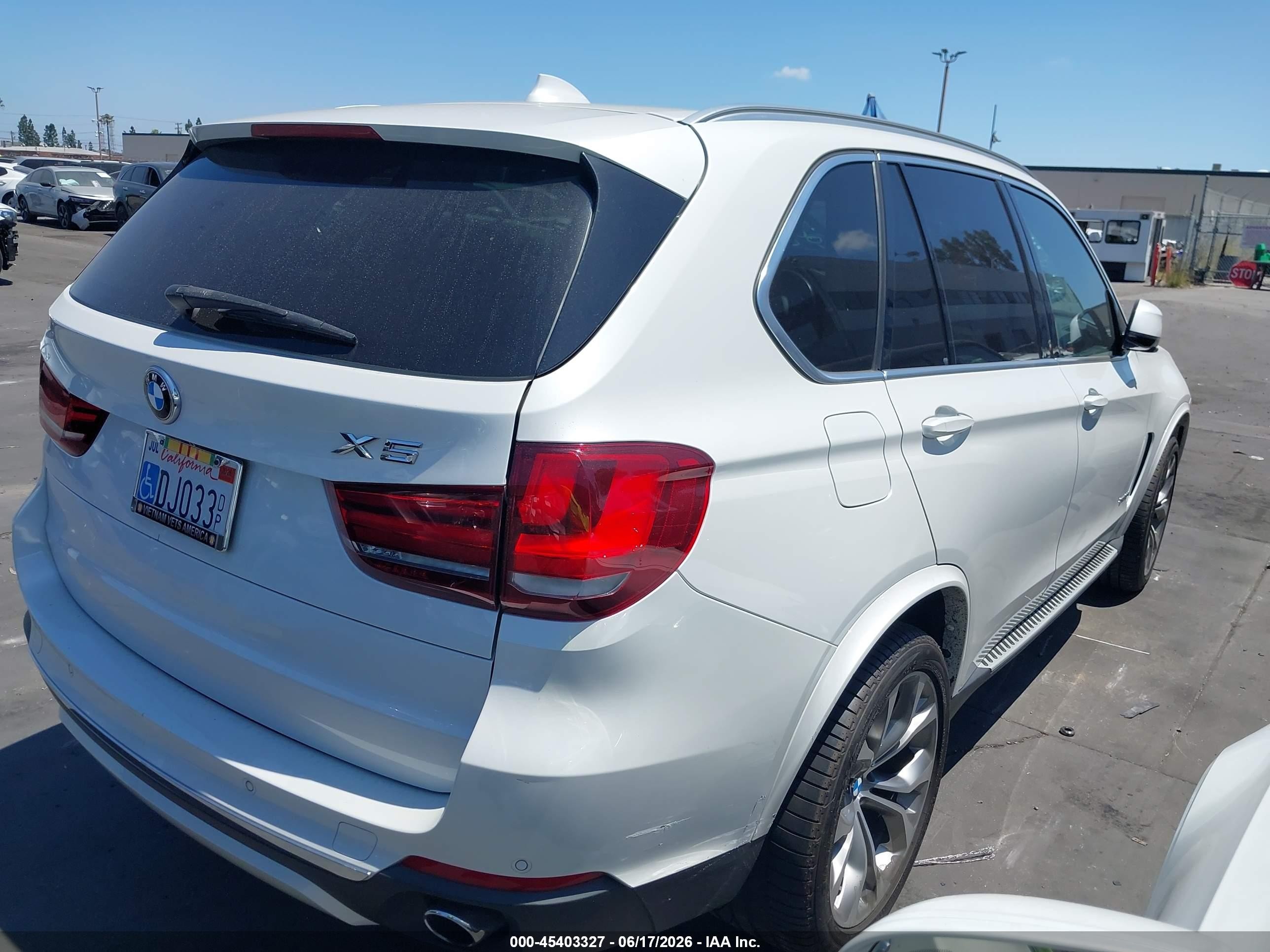 2015 Bmw X5 Sdrive35i White vin: 5UXKR2C51F0H40961