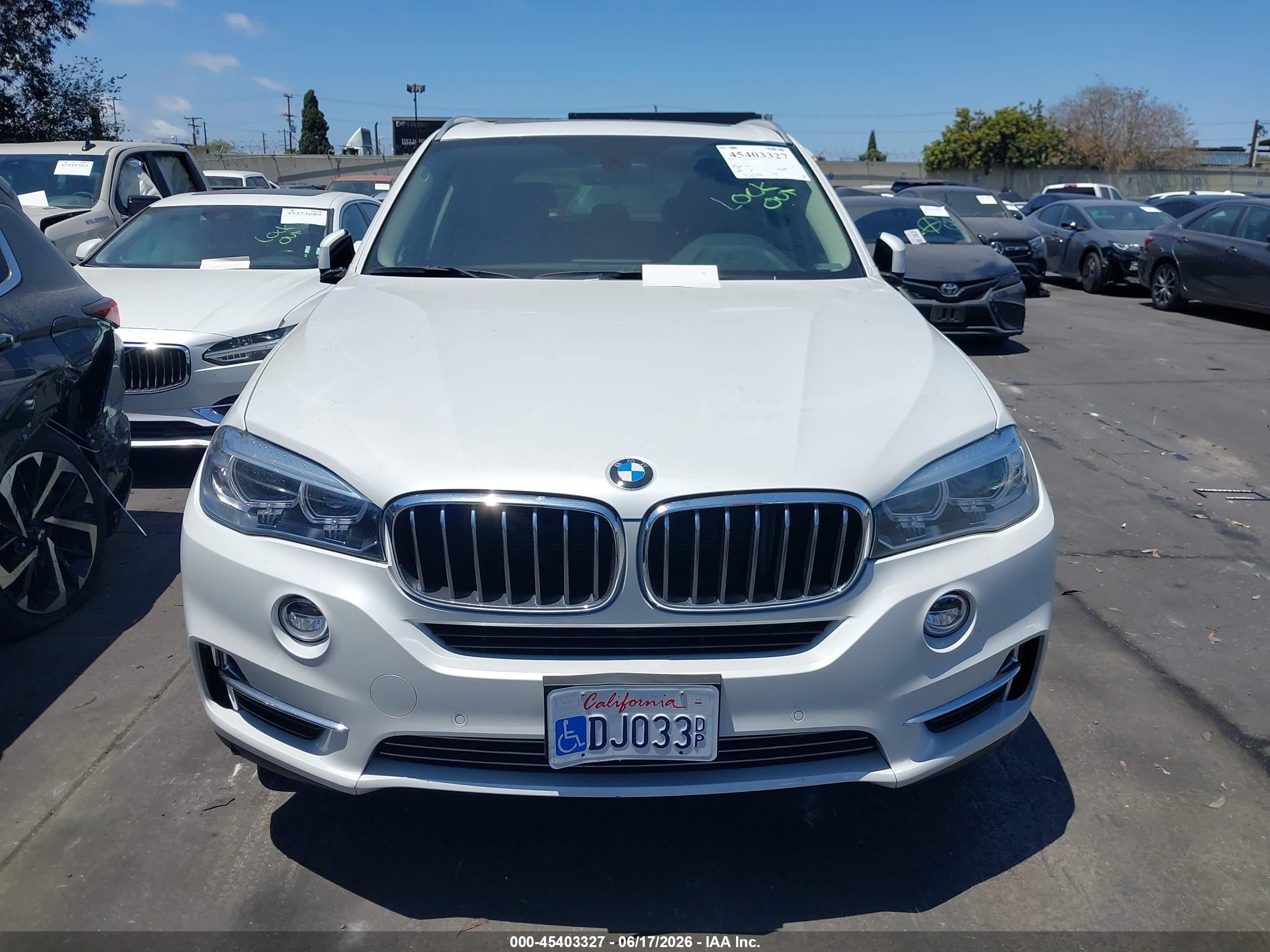2015 Bmw X5 Sdrive35i White vin: 5UXKR2C51F0H40961
