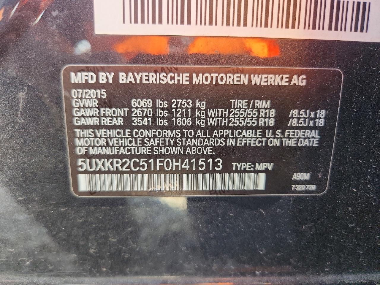 2015 Bmw X5 Sdrive35i Black vin: 5UXKR2C51F0H41513