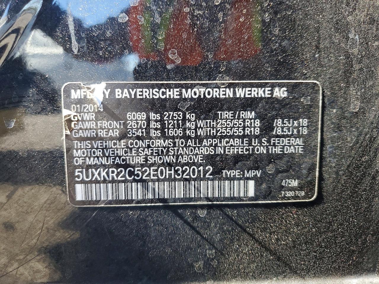 2014 Bmw X5 Sdrive35i Черный vin: 5UXKR2C52E0H32012