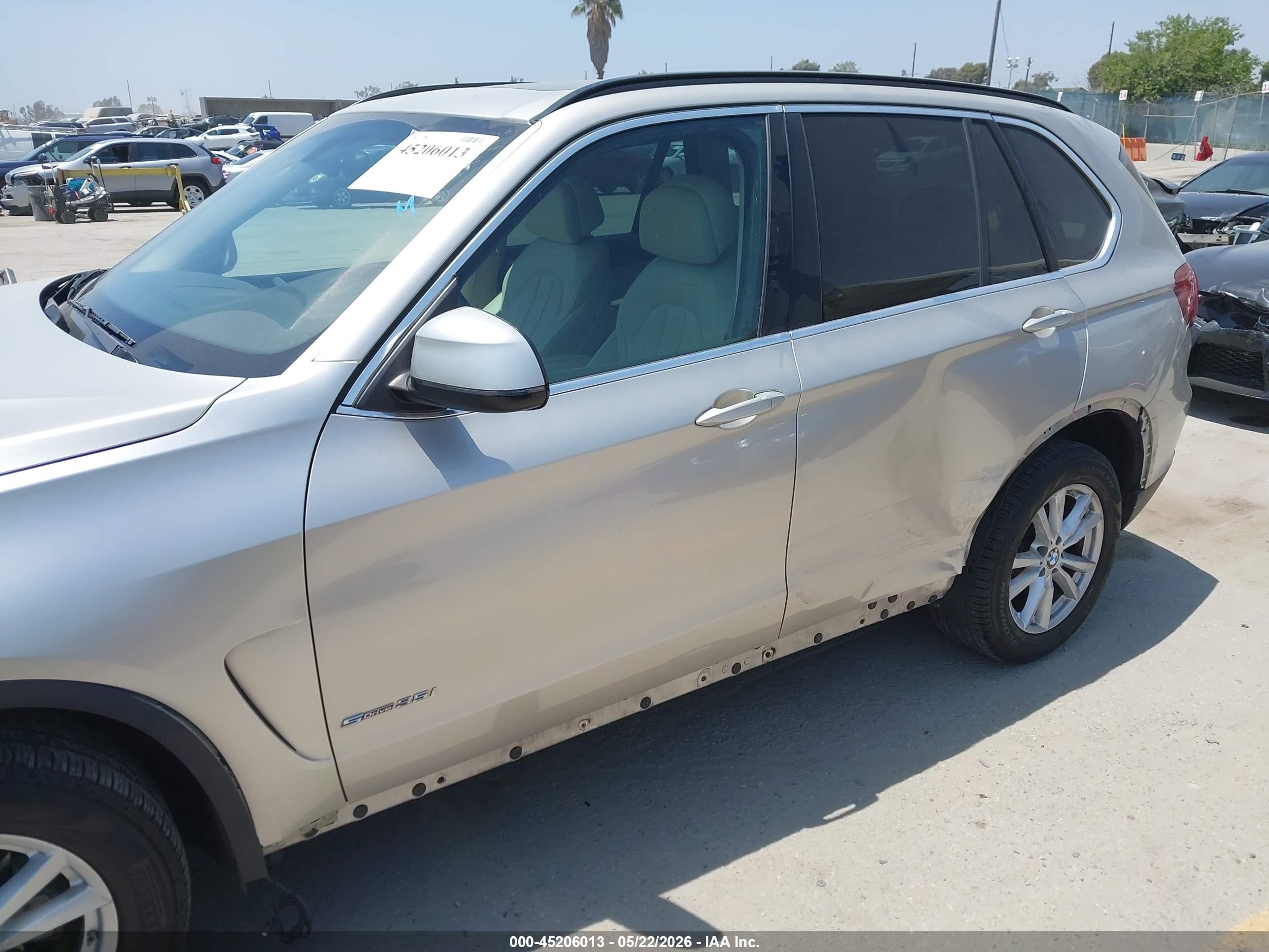 2015 Bmw X5 Sdrive35i Silver vin: 5UXKR2C52F0H38801