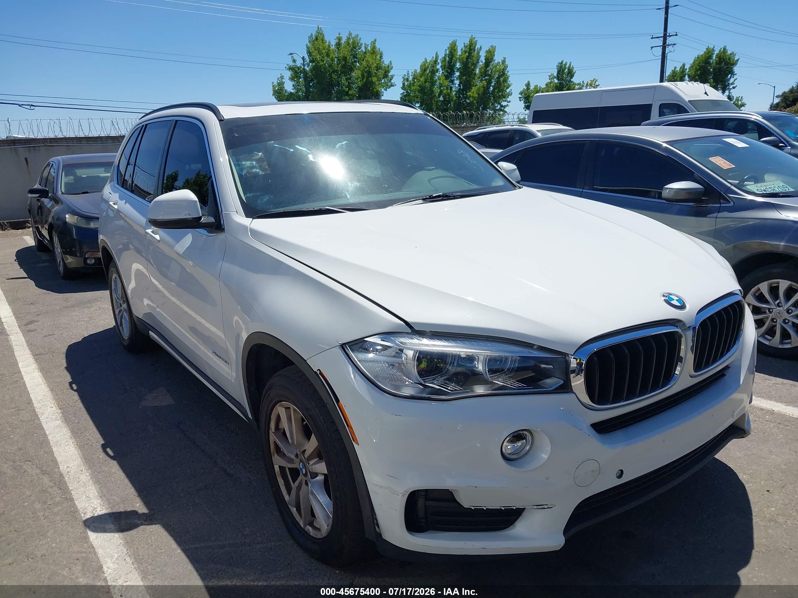 2015 Bmw X5 Sdrive35i White vin: 5UXKR2C53F0H37043