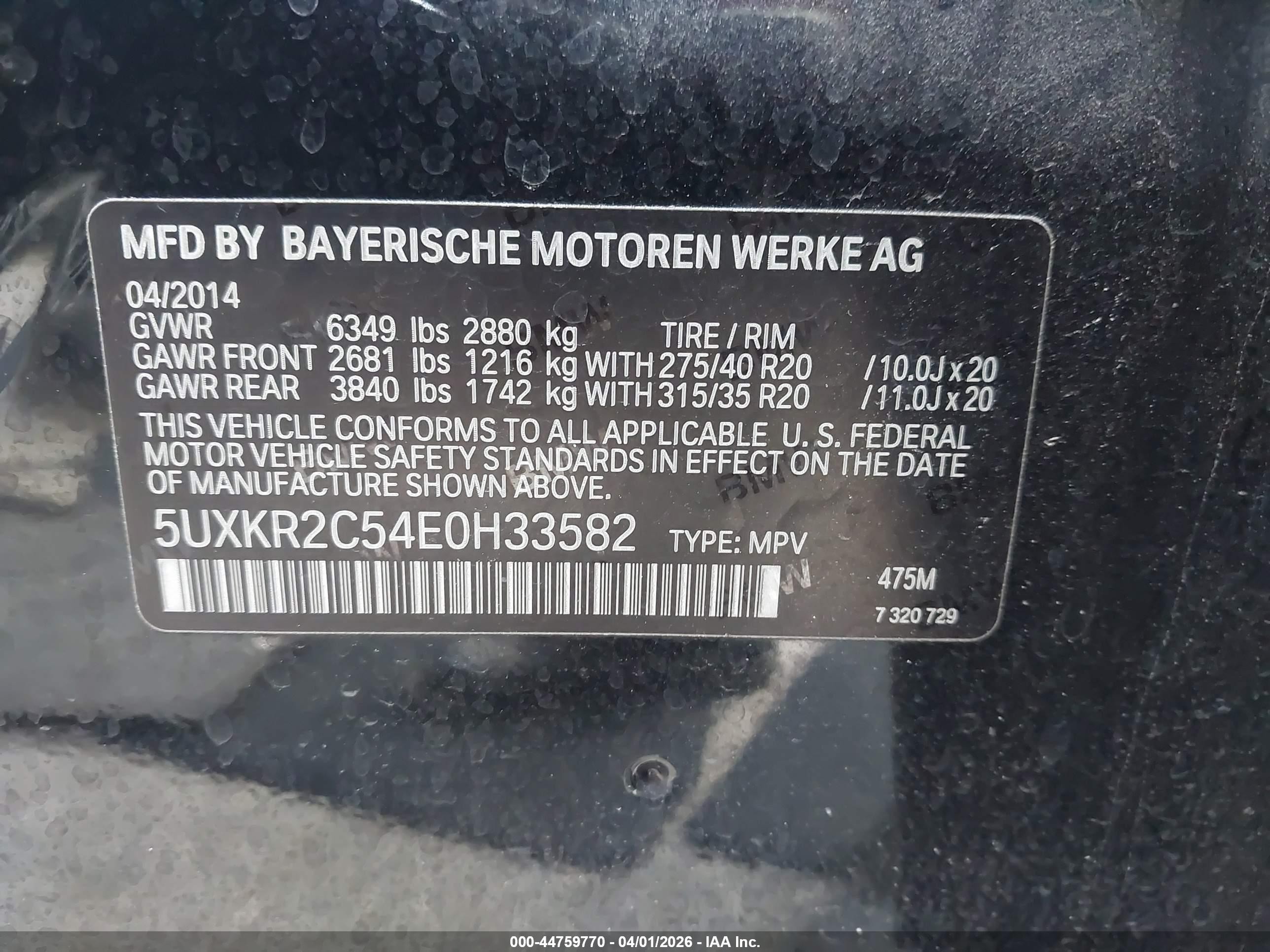 2014 Bmw X5 Sdrive35i Black vin: 5UXKR2C54E0H33582