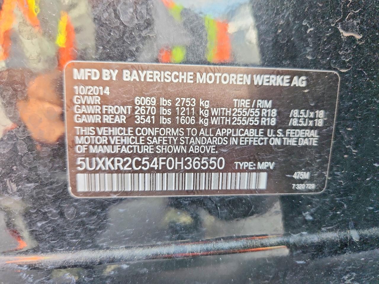 2015 Bmw X5 Sdrive35i Black vin: 5UXKR2C54F0H36550