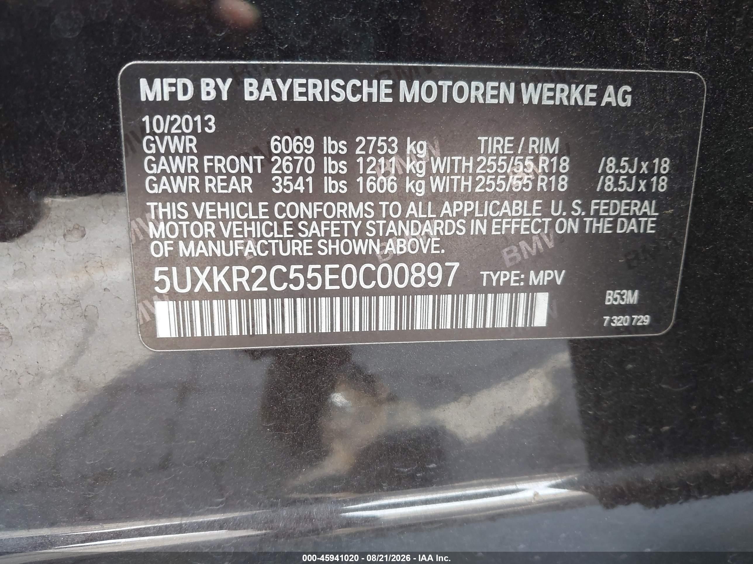 2014 Bmw X5 Sdrive35i Black vin: 5UXKR2C55E0C00897