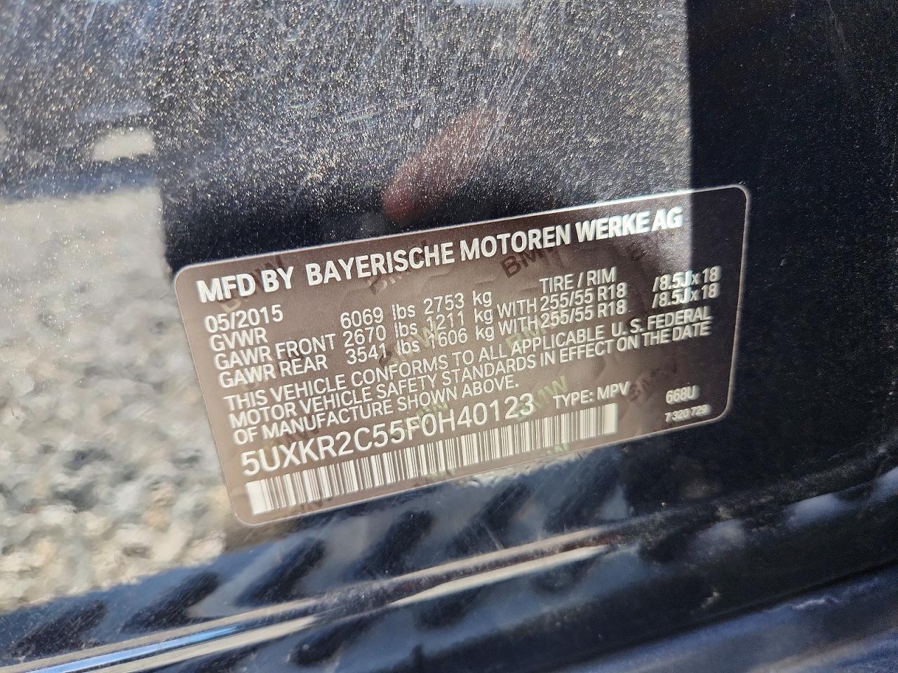 2015 Bmw X5 Sdrive35i Black vin: 5UXKR2C55F0H40123