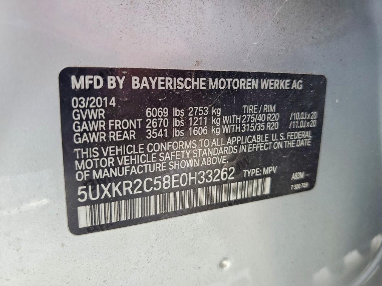 2014 Bmw X5 Sdrive35i Silver vin: 5UXKR2C58E0H33262