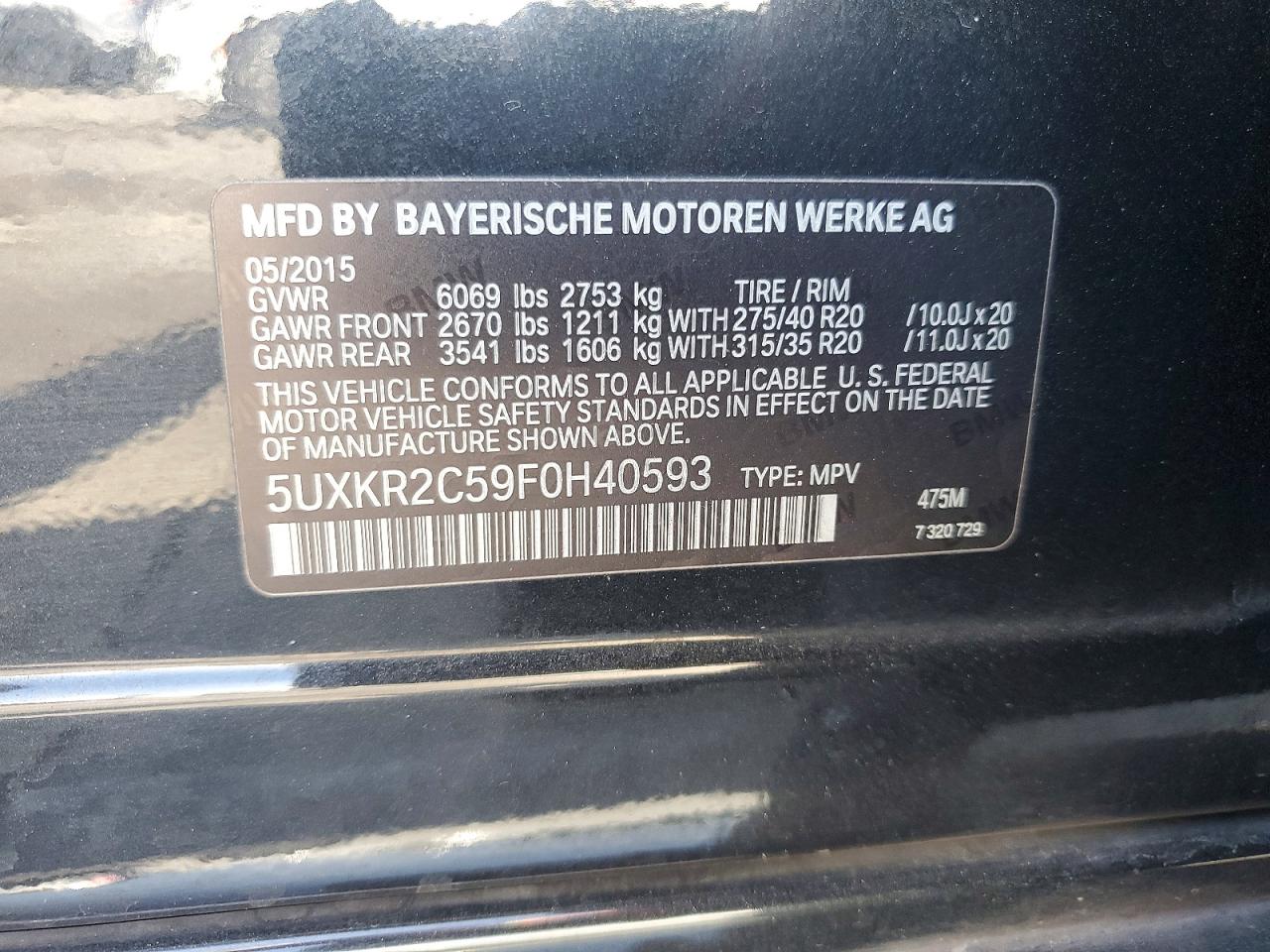 2015 Bmw X5 Sdrive35i Black vin: 5UXKR2C59F0H40593