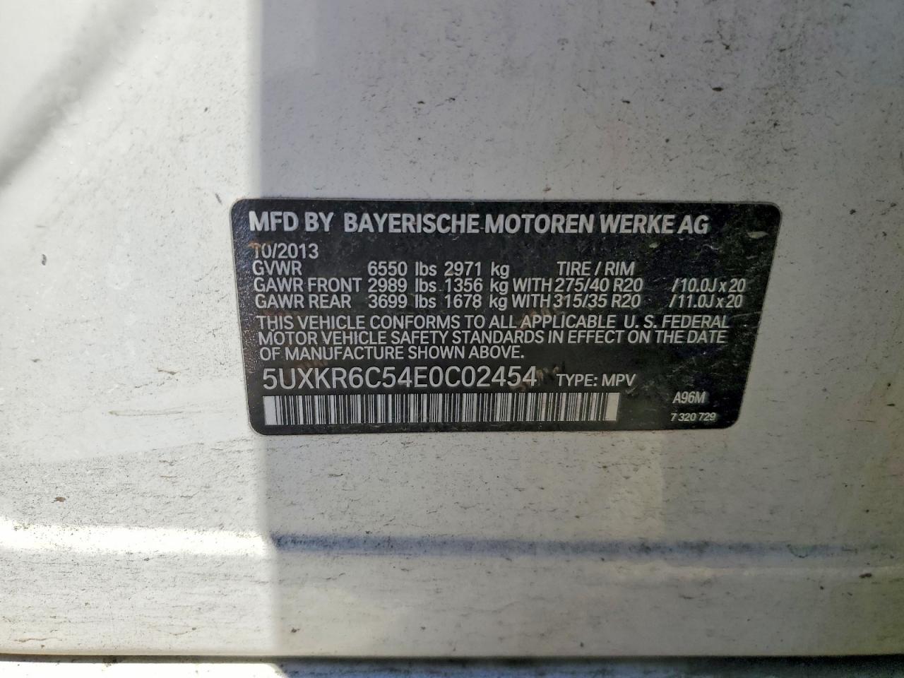2014 Bmw X5 Xdrive50i White vin: 5UXKR6C54E0C02454