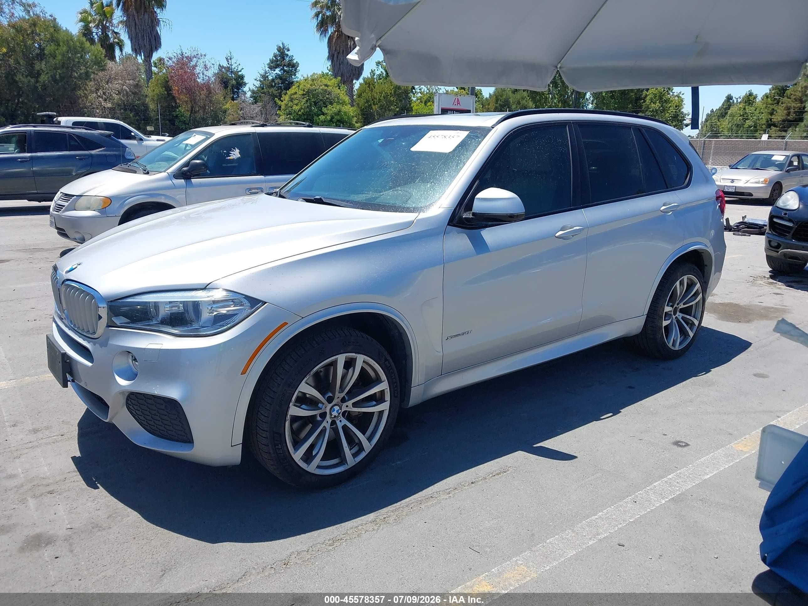 2015 Bmw X5 Xdrive50i Silver vin: 5UXKR6C54F0J74654