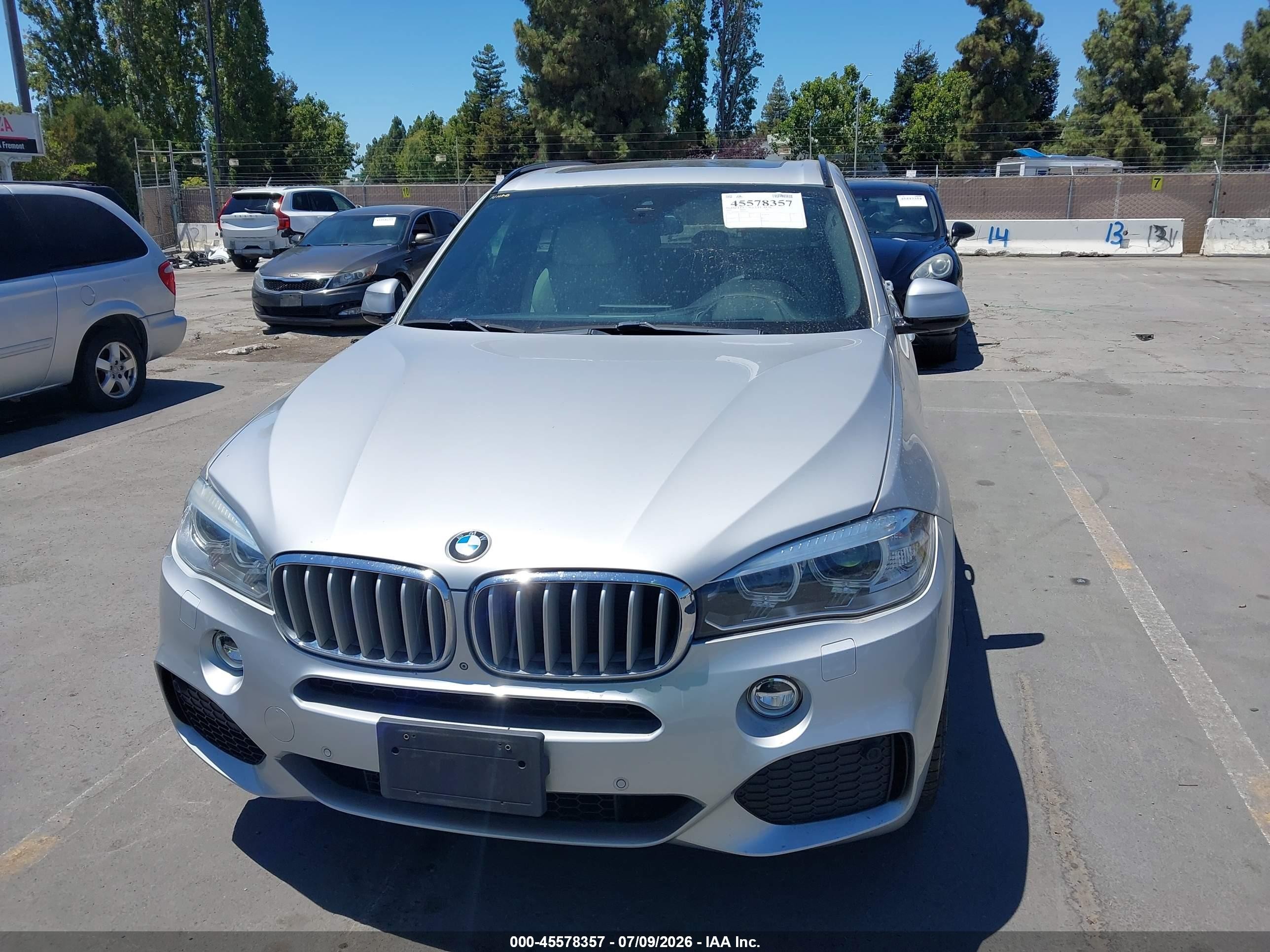 2015 Bmw X5 Xdrive50i Silver vin: 5UXKR6C54F0J74654