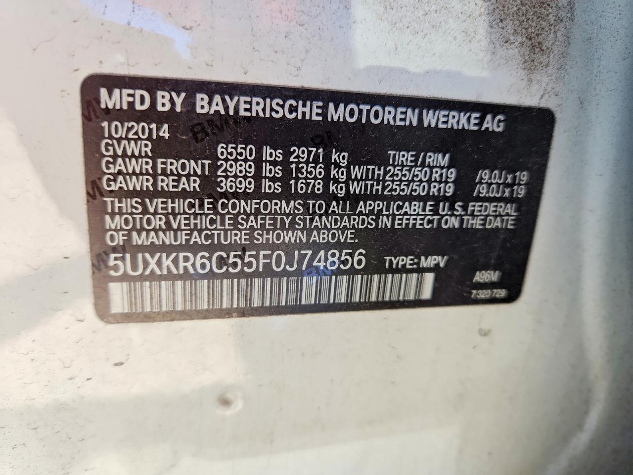 2015 Bmw X5 Xdrive50i White vin: 5UXKR6C55F0J74856