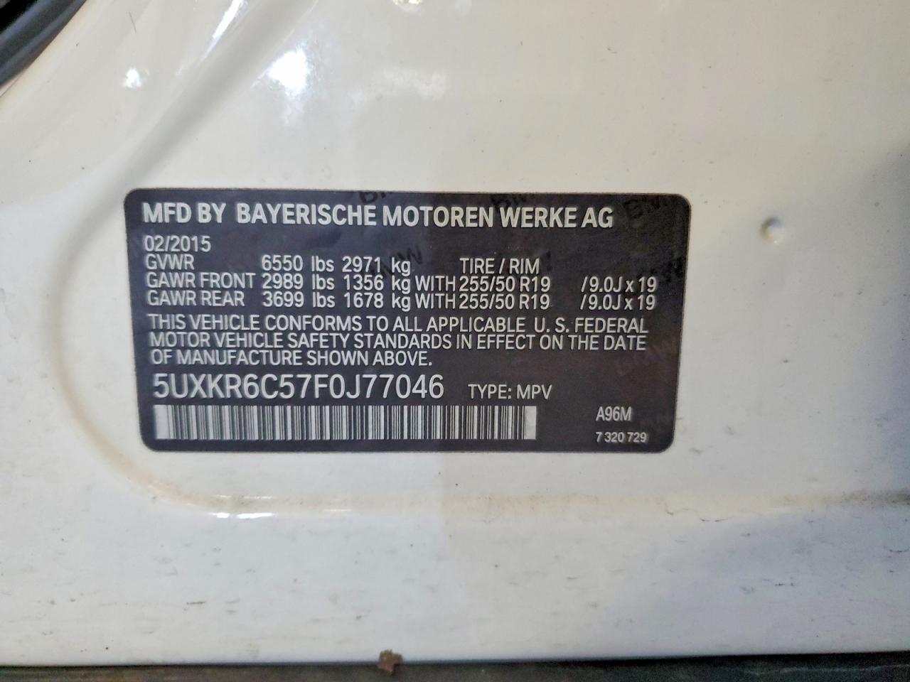 2015 Bmw X5 Xdrive50i White vin: 5UXKR6C57F0J77046