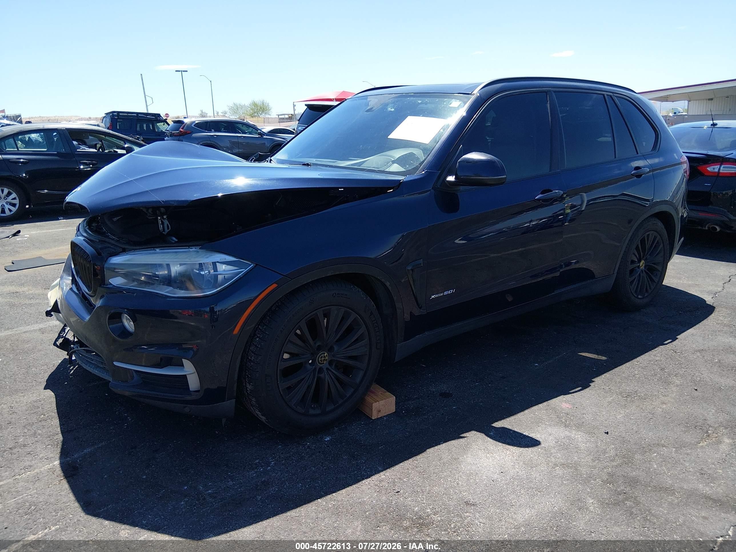 2015 Bmw X5 Xdrive50i Black vin: 5UXKR6C59F0J74200