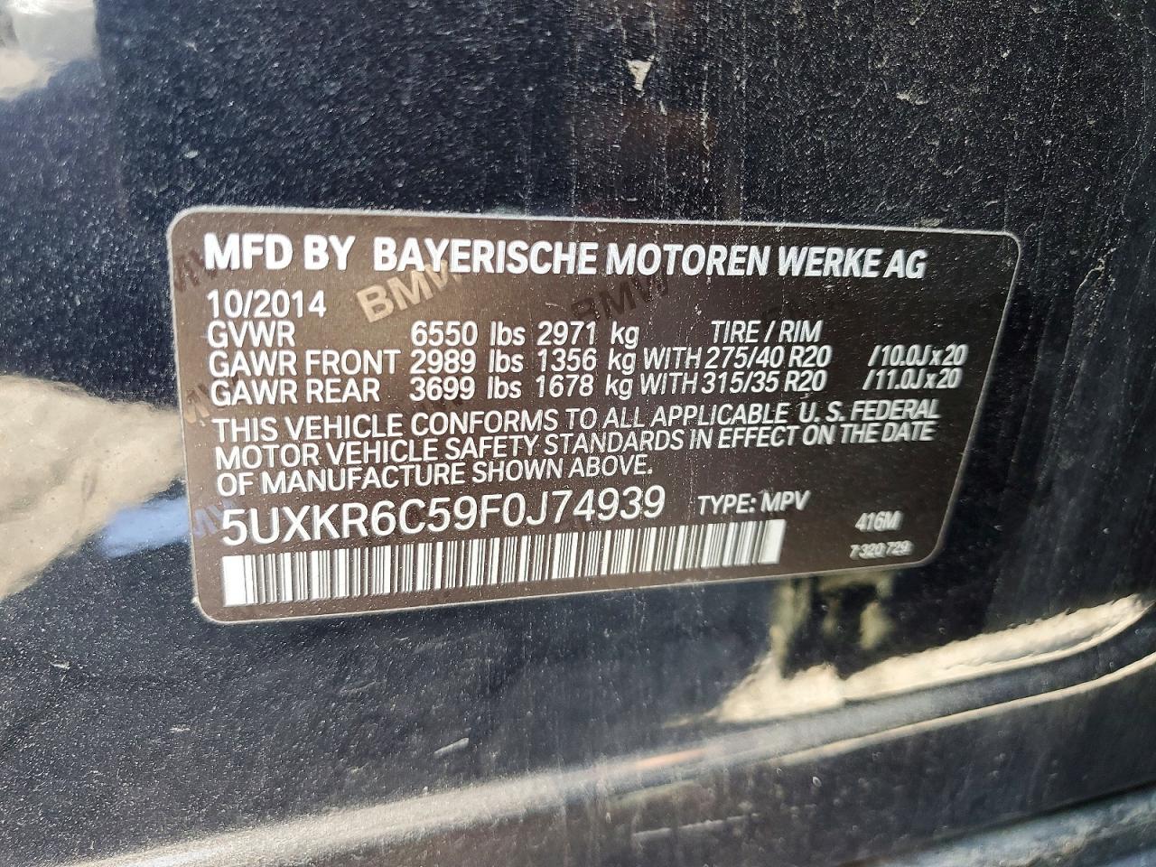 2015 Bmw X5 Xdrive50i Black vin: 5UXKR6C59F0J74939