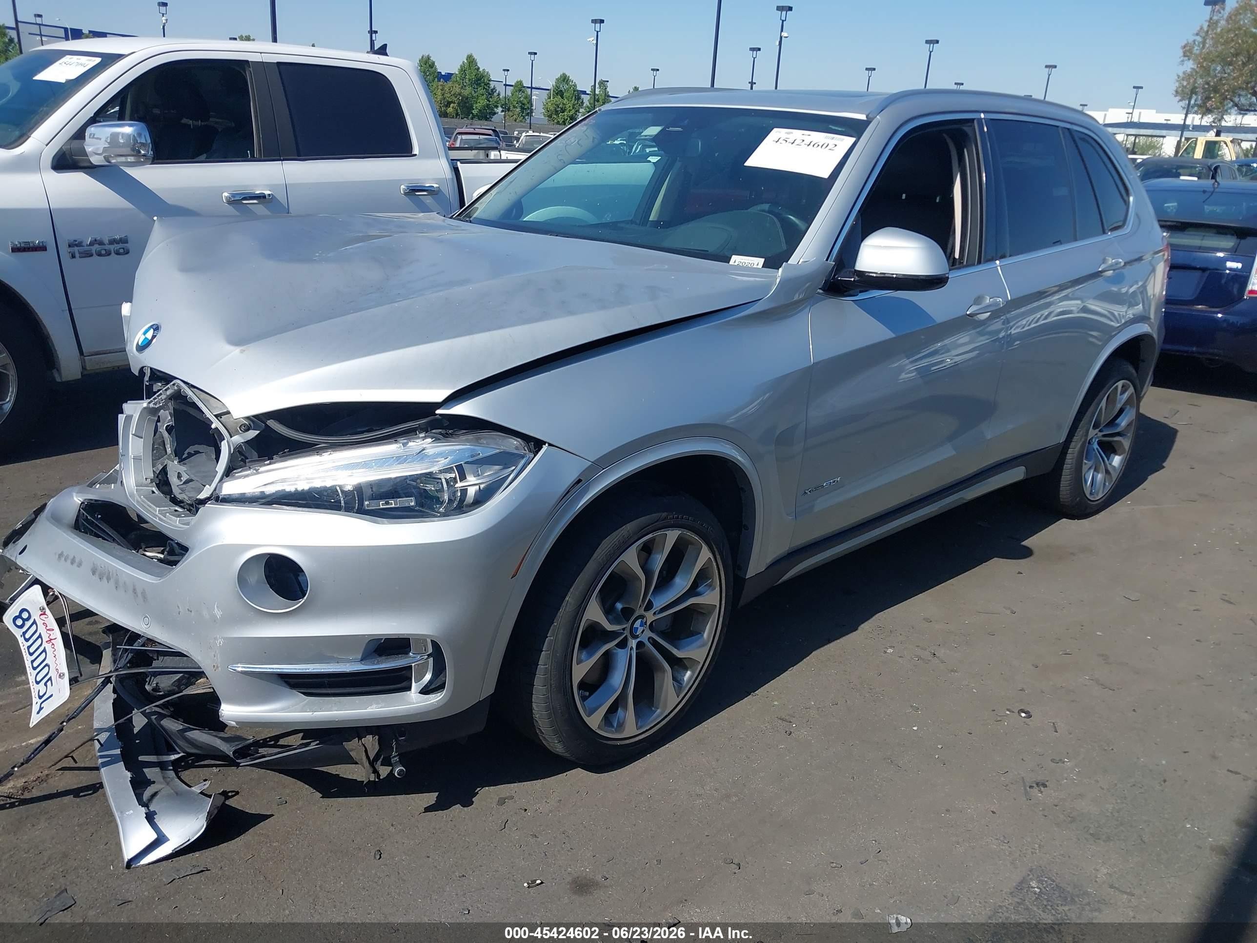 2015 Bmw X5 Xdrive50i Silver vin: 5UXKR6C5XF0J74660