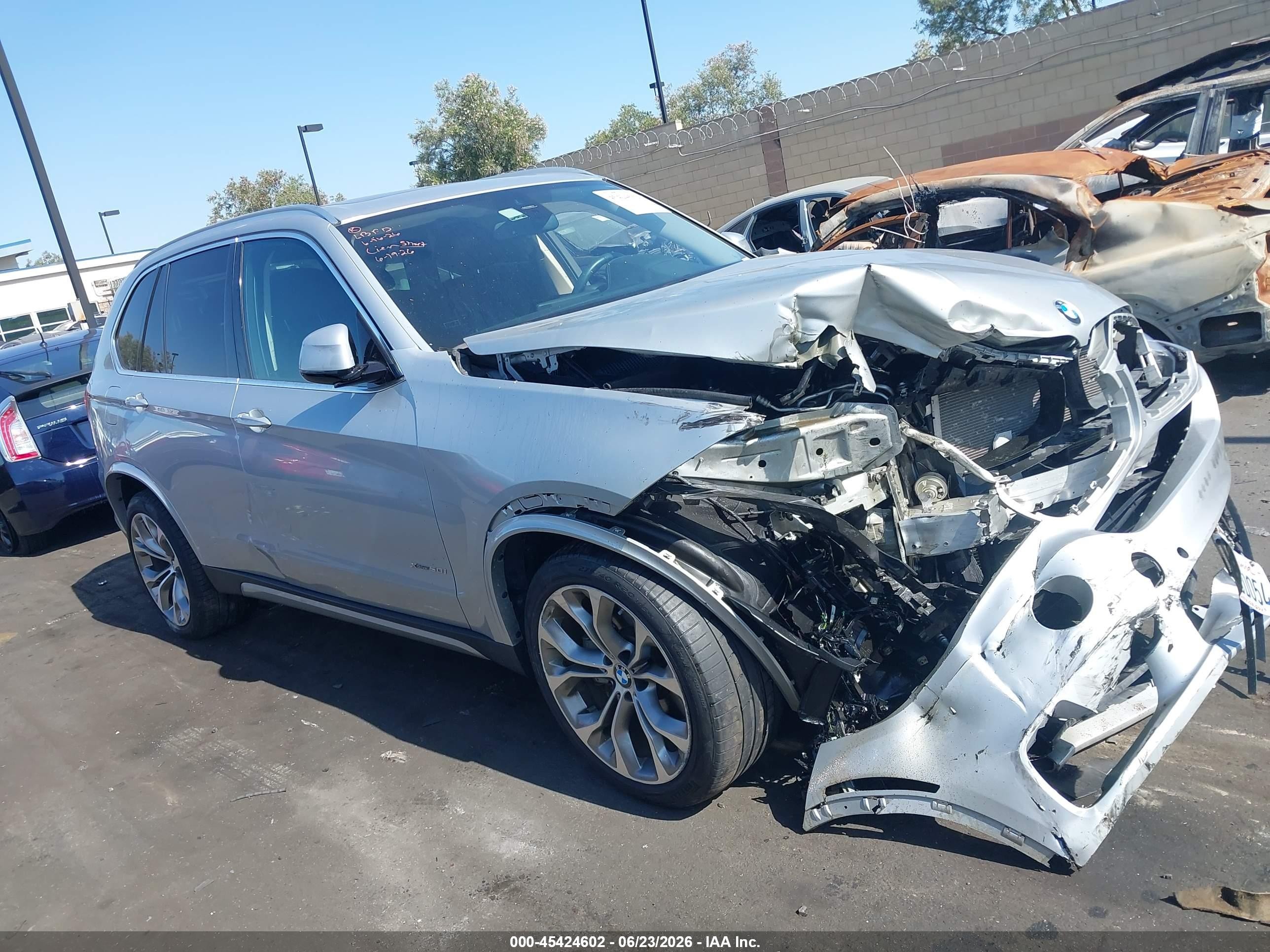2015 Bmw X5 Xdrive50i Silver vin: 5UXKR6C5XF0J74660