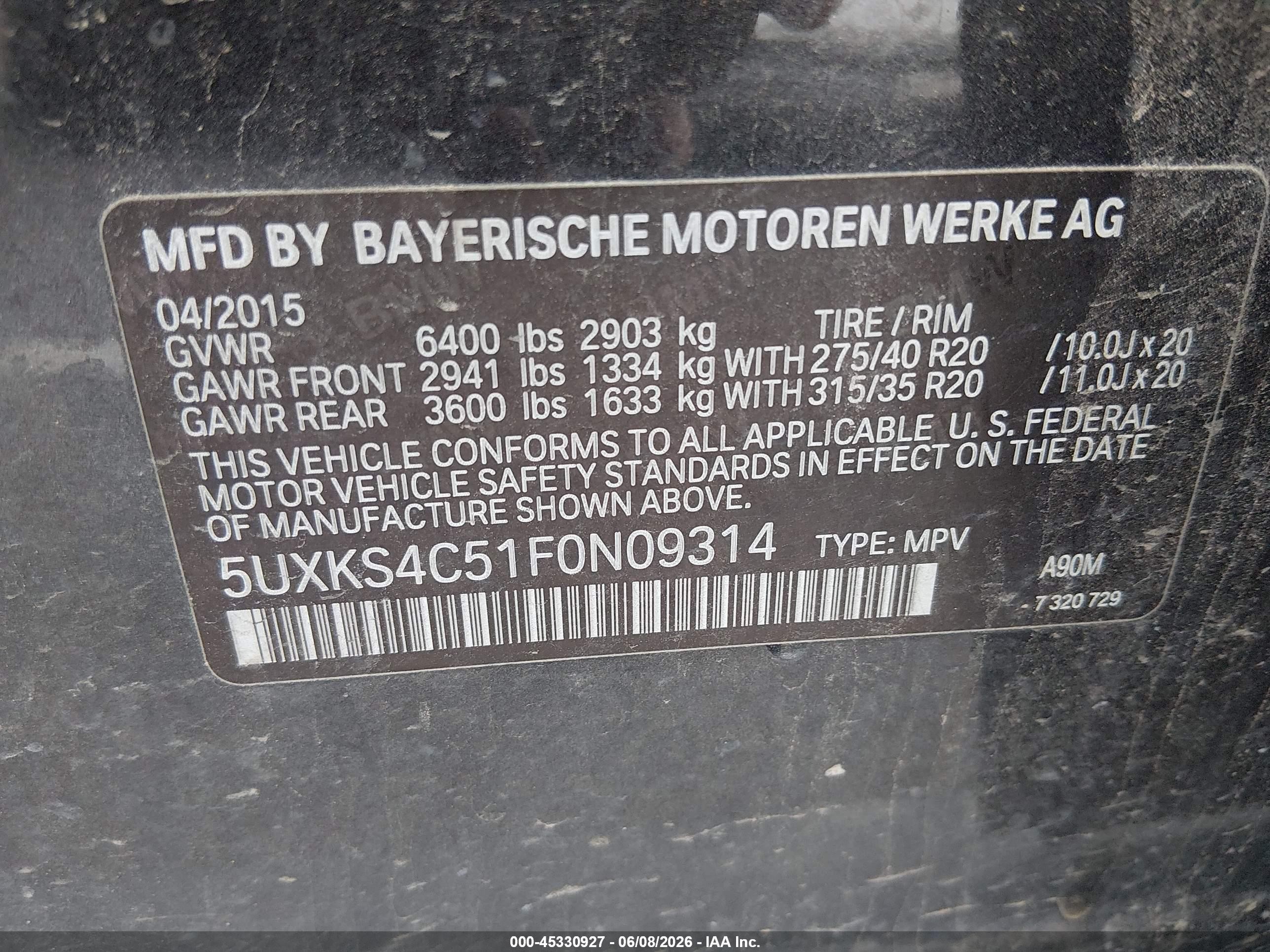 2015 Bmw X5 Xdrive35d Gray vin: 5UXKS4C51F0N09314