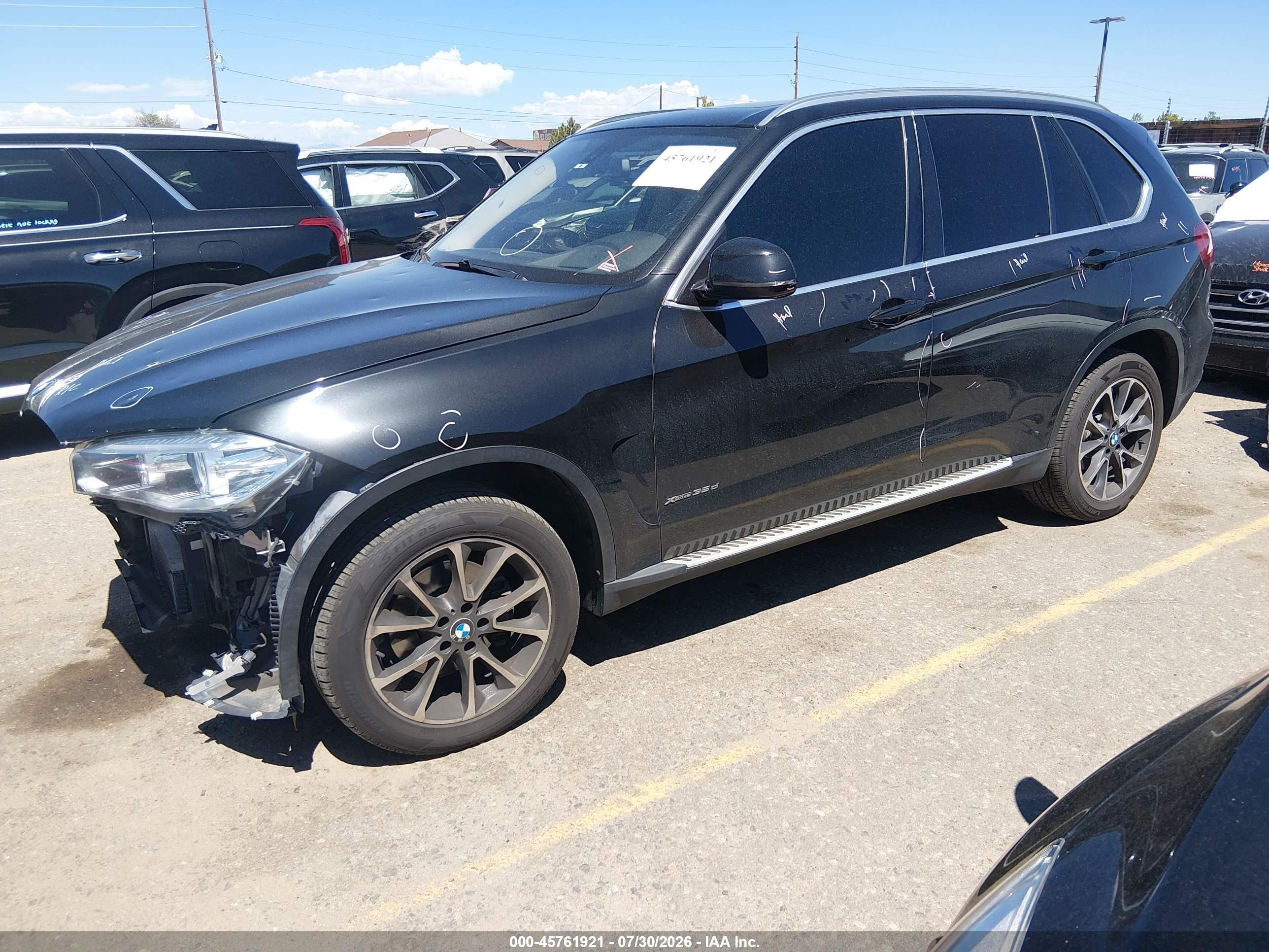 2015 Bmw X5 Xdrive35d Black vin: 5UXKS4C53F0N06124