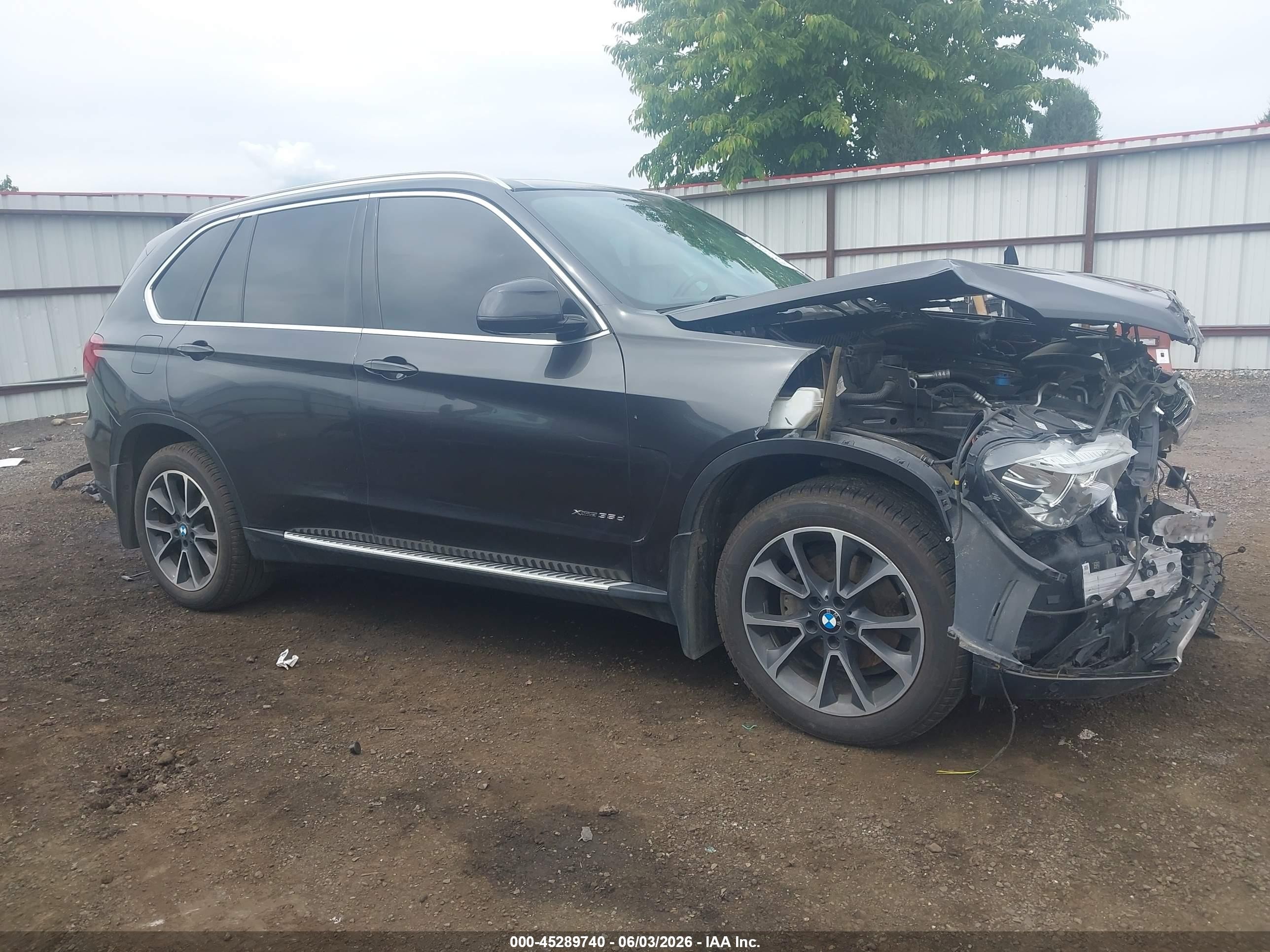2015 Bmw X5 Xdrive35d Black vin: 5UXKS4C54F0N07539