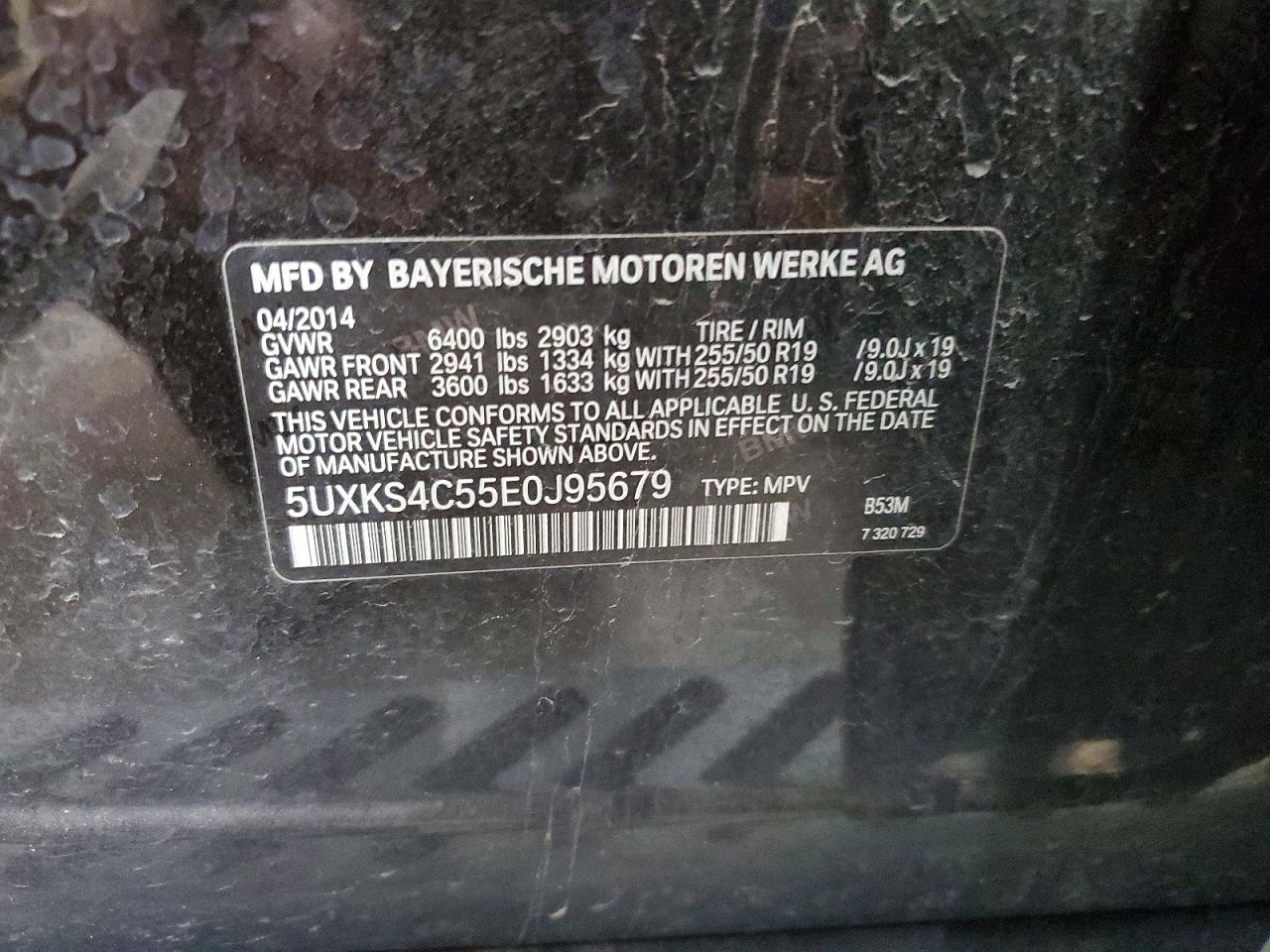 2014 Bmw X5 Xdrive35d Black vin: 5UXKS4C55E0J95679