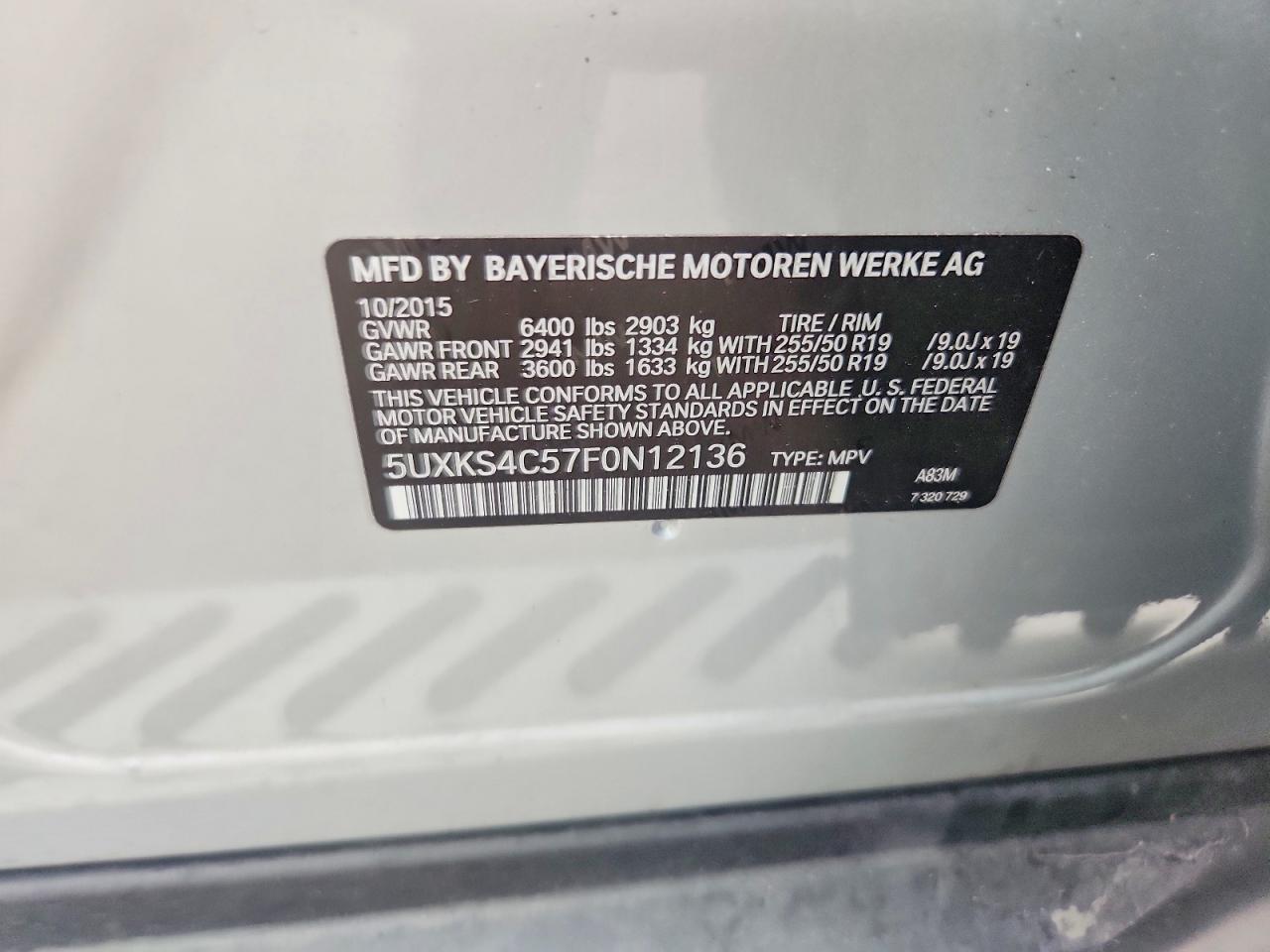 2015 Bmw X5 Xdrive35d Silver vin: 5UXKS4C57F0N12136