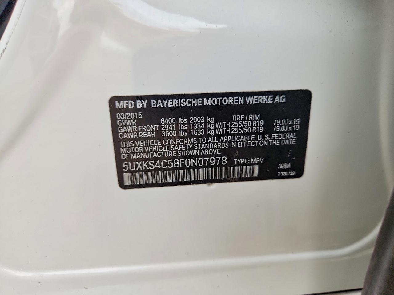2015 Bmw X5 Xdrive35d White vin: 5UXKS4C58F0N07978