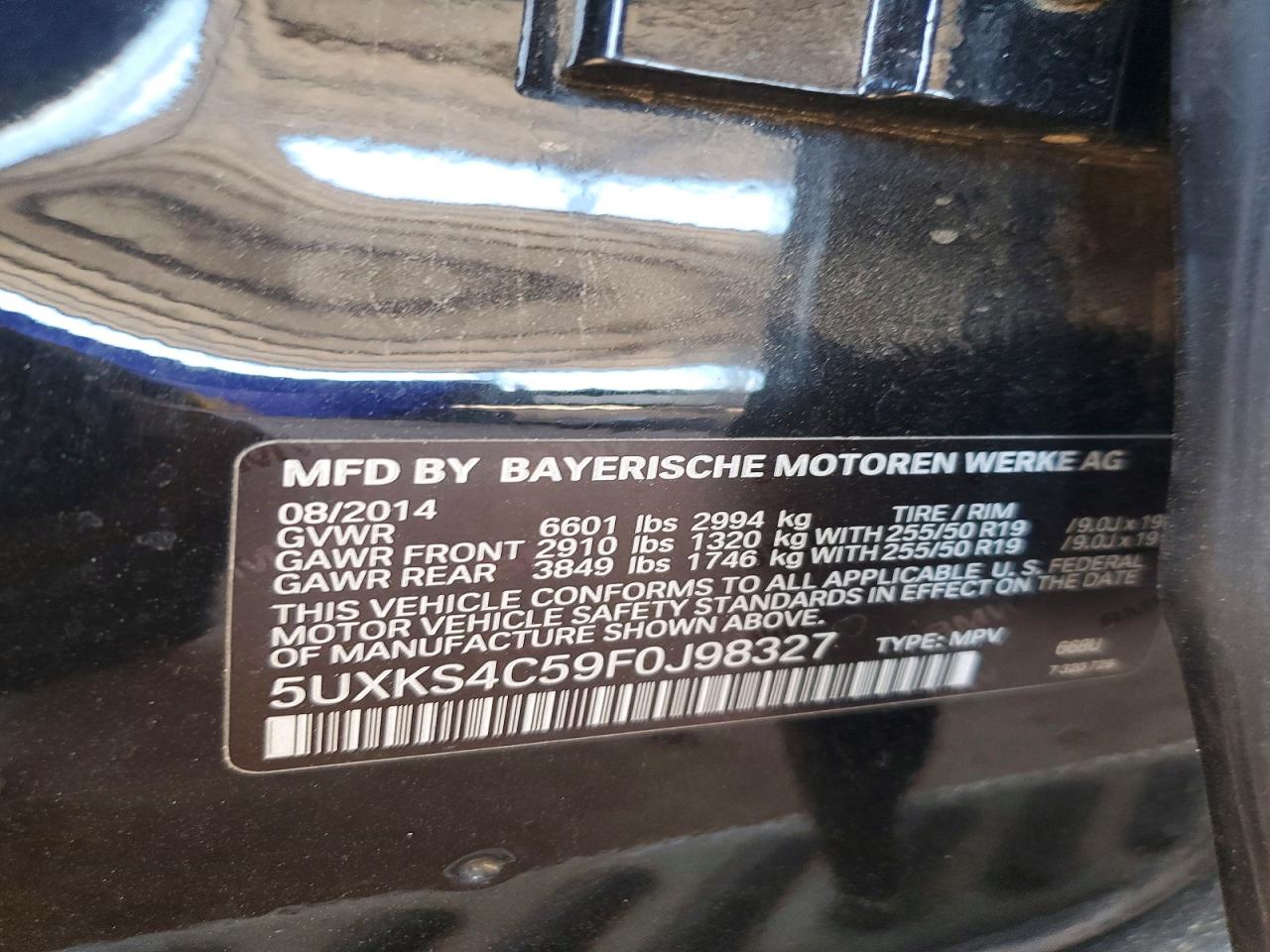 2015 Bmw X5 Xdrive35d Black vin: 5UXKS4C59F0J98327