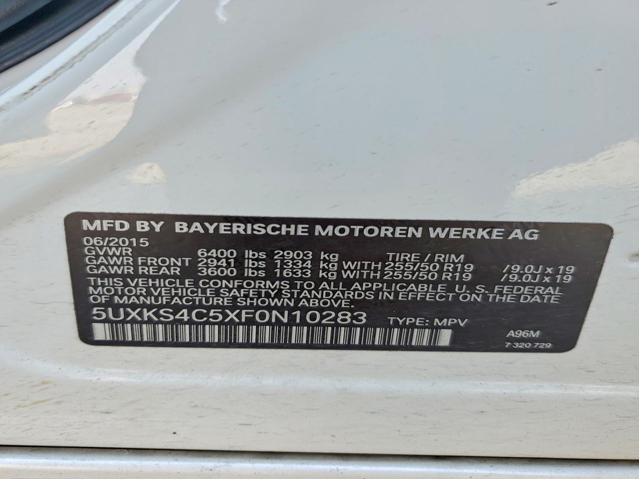 2015 Bmw X5 Xdrive35d White vin: 5UXKS4C5XF0N10283