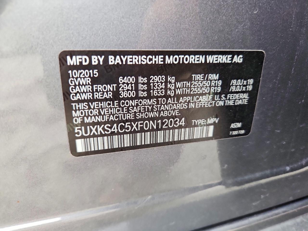 2015 Bmw X5 Xdrive35d Gray vin: 5UXKS4C5XF0N12034