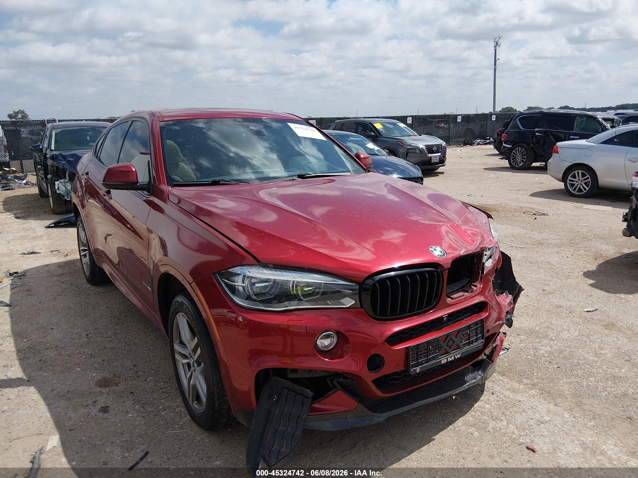 2015 Bmw X6 Xdrive35i Красный vin: 5UXKU2C50F0F94969